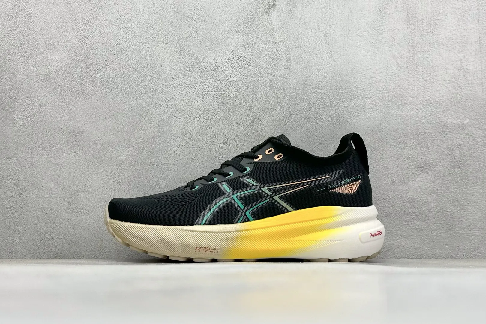 ASICS Gel-Kayano 31 Black Yellow High Quality Replica Sneakers for Running GoAnywhere 634
