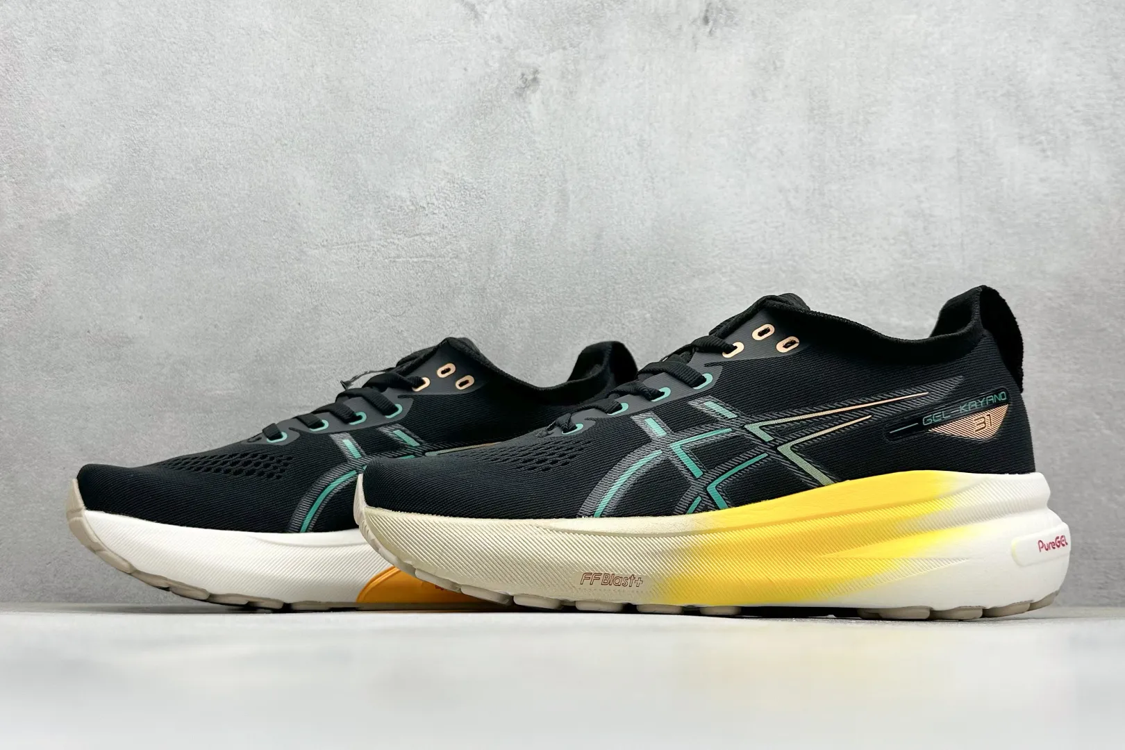 ASICS Gel-Kayano 31 Black Yellow High Quality Replica Sneakers for Running GoAnywhere 634