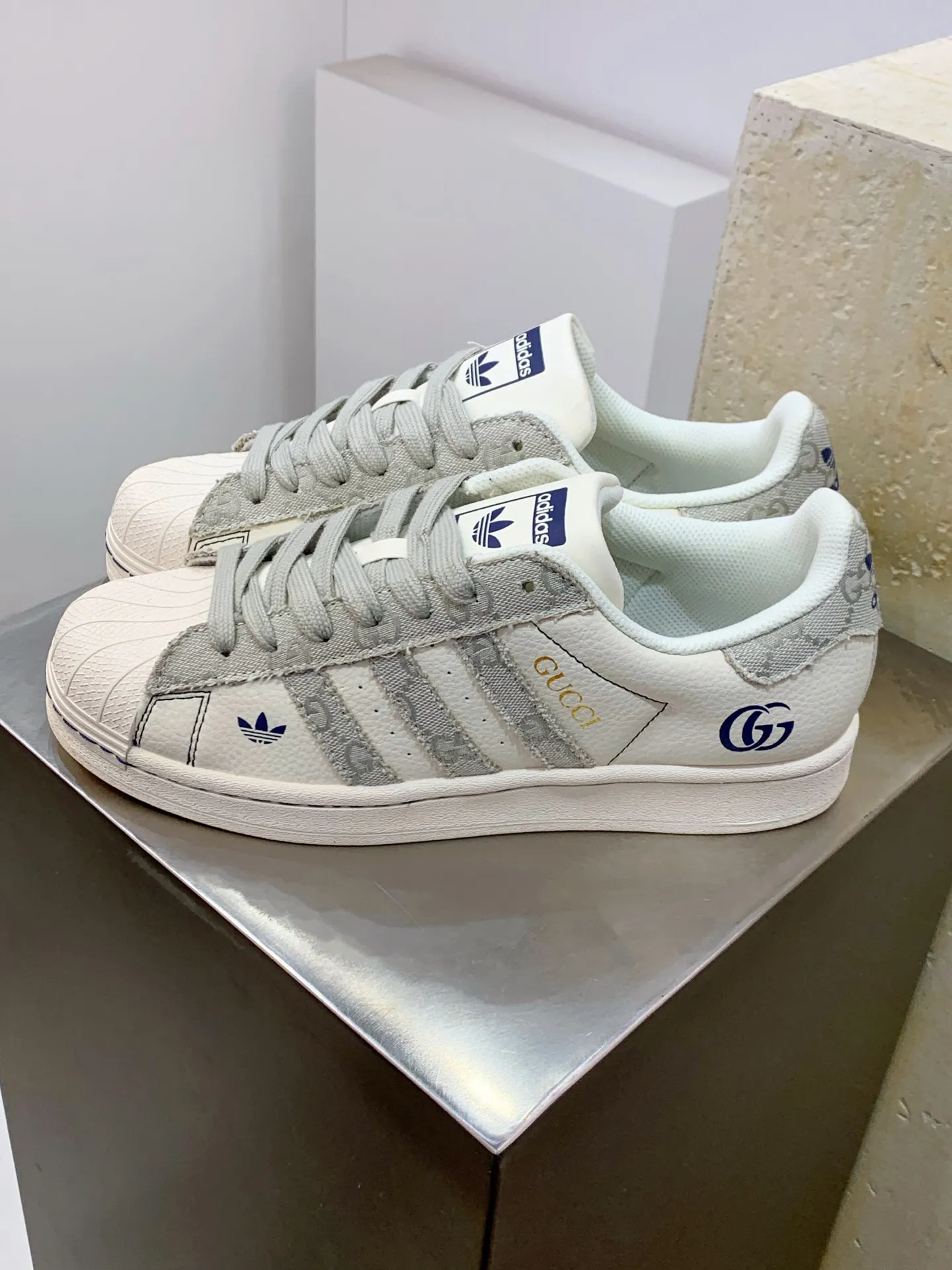 Adidas Gazelle Indoor Gucci White Gray Low –  Replica Shoes Functional 508