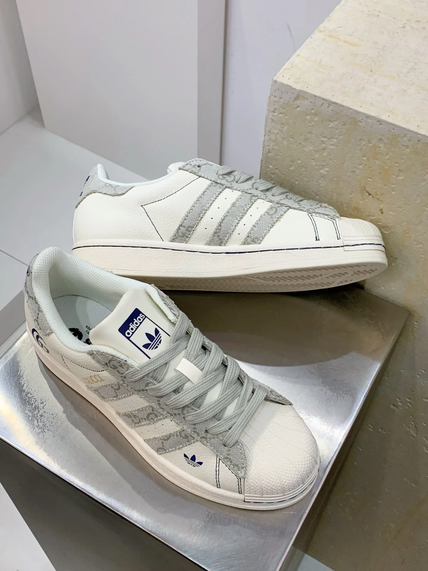 Adidas Gazelle Indoor Gucci White Gray Low –  Replica Shoes Functional 508