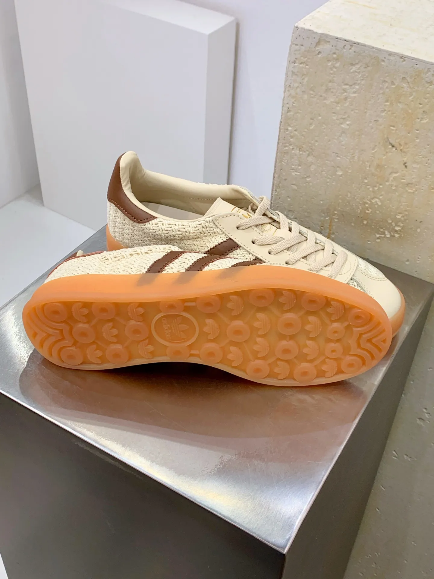Adidas Originals Gazelle Indoor Beige Replica Shoes Flexible 509