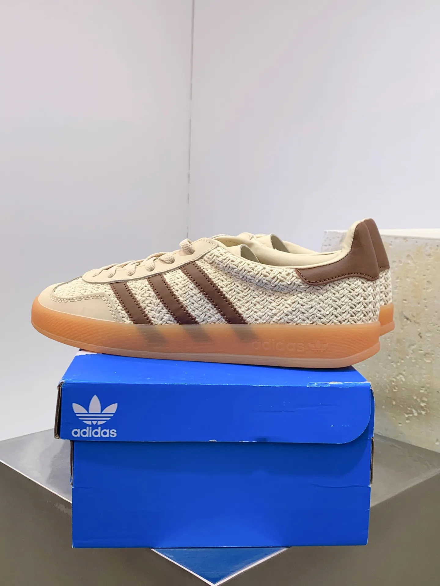 Adidas Originals Gazelle Indoor Beige Replica Shoes Flexible 509