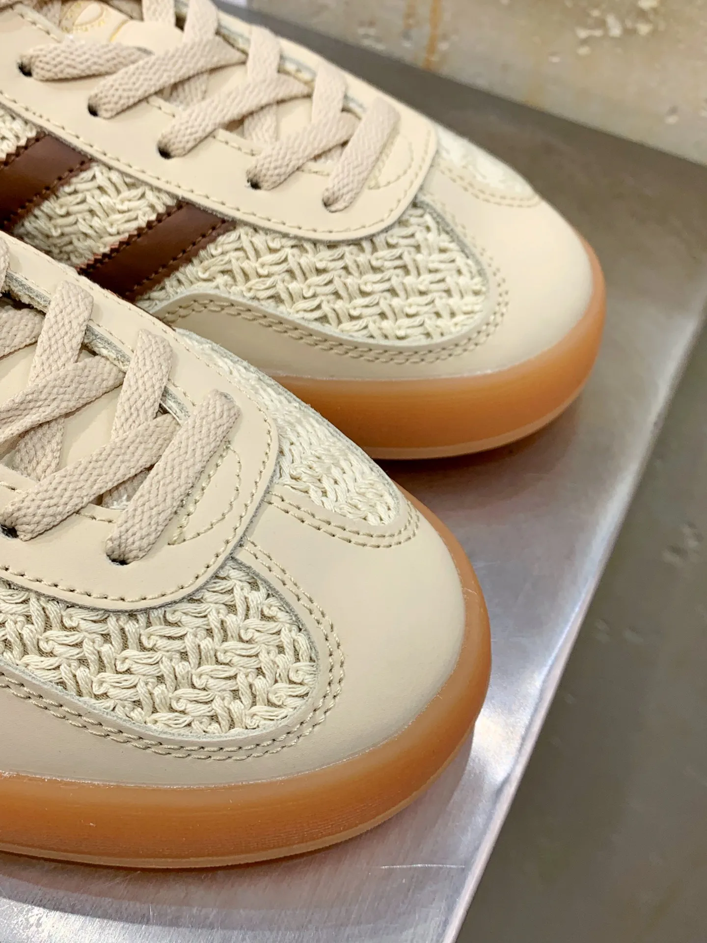 Adidas Originals Gazelle Indoor Beige Replica Shoes Flexible 509