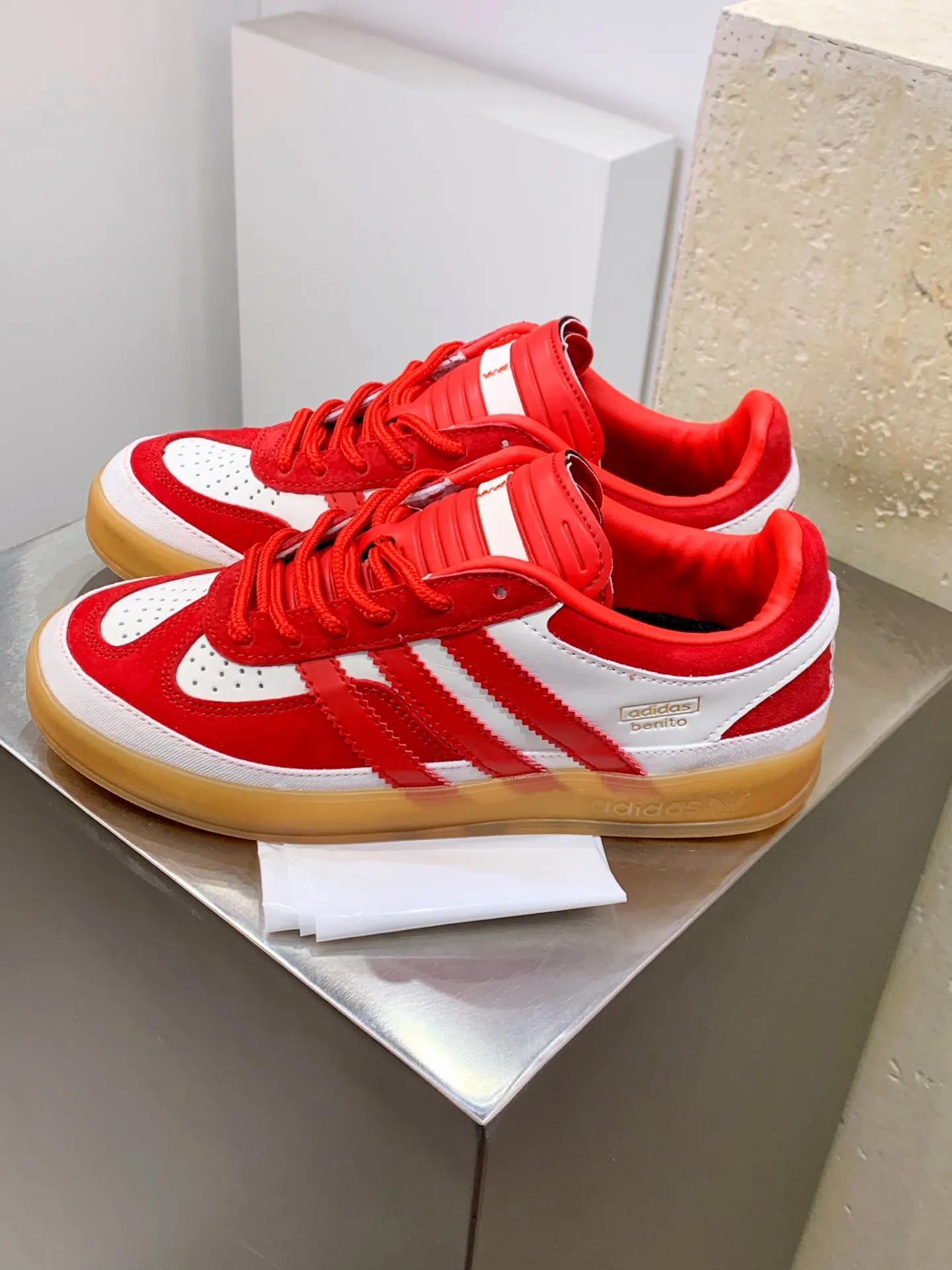 Trendsetting Adidas Originals Gazelle Indoor Red White Low – Replica Adidas Shoes 500