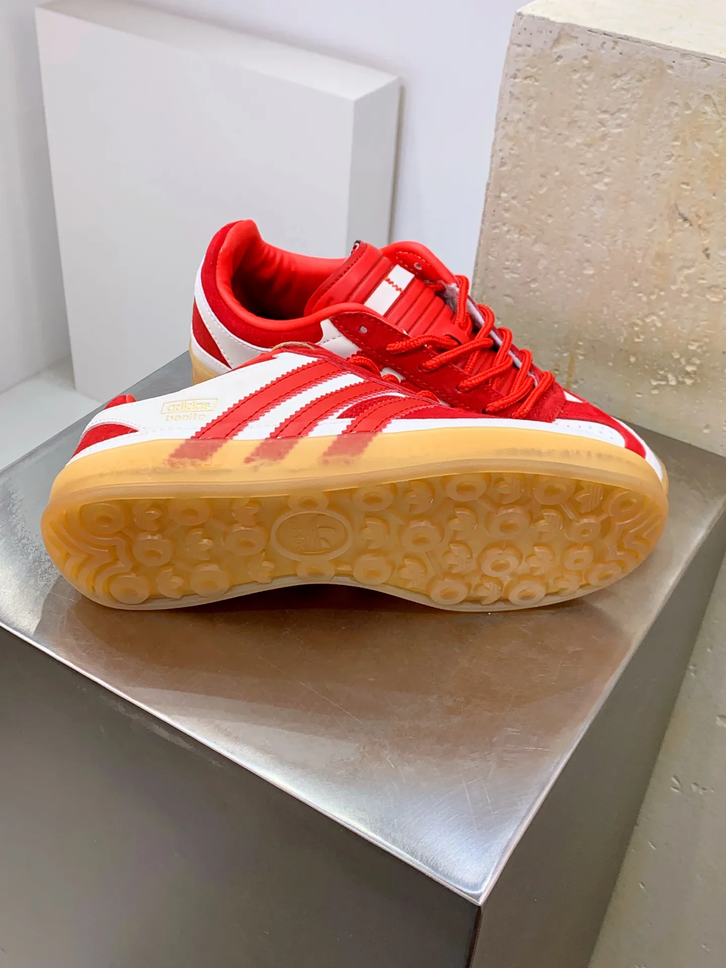Trendsetting Adidas Originals Gazelle Indoor Red White Low – Replica Adidas Shoes 500