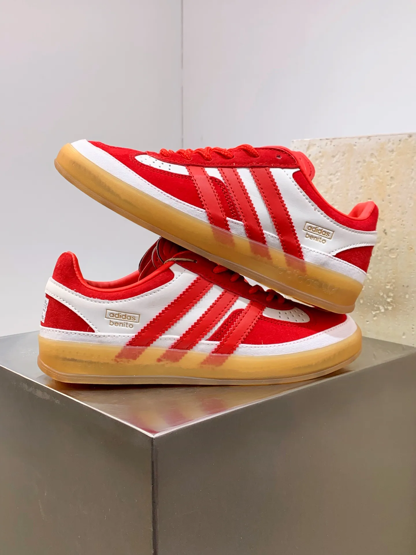 Trendsetting Adidas Originals Gazelle Indoor Red White Low – Replica Adidas Shoes 500