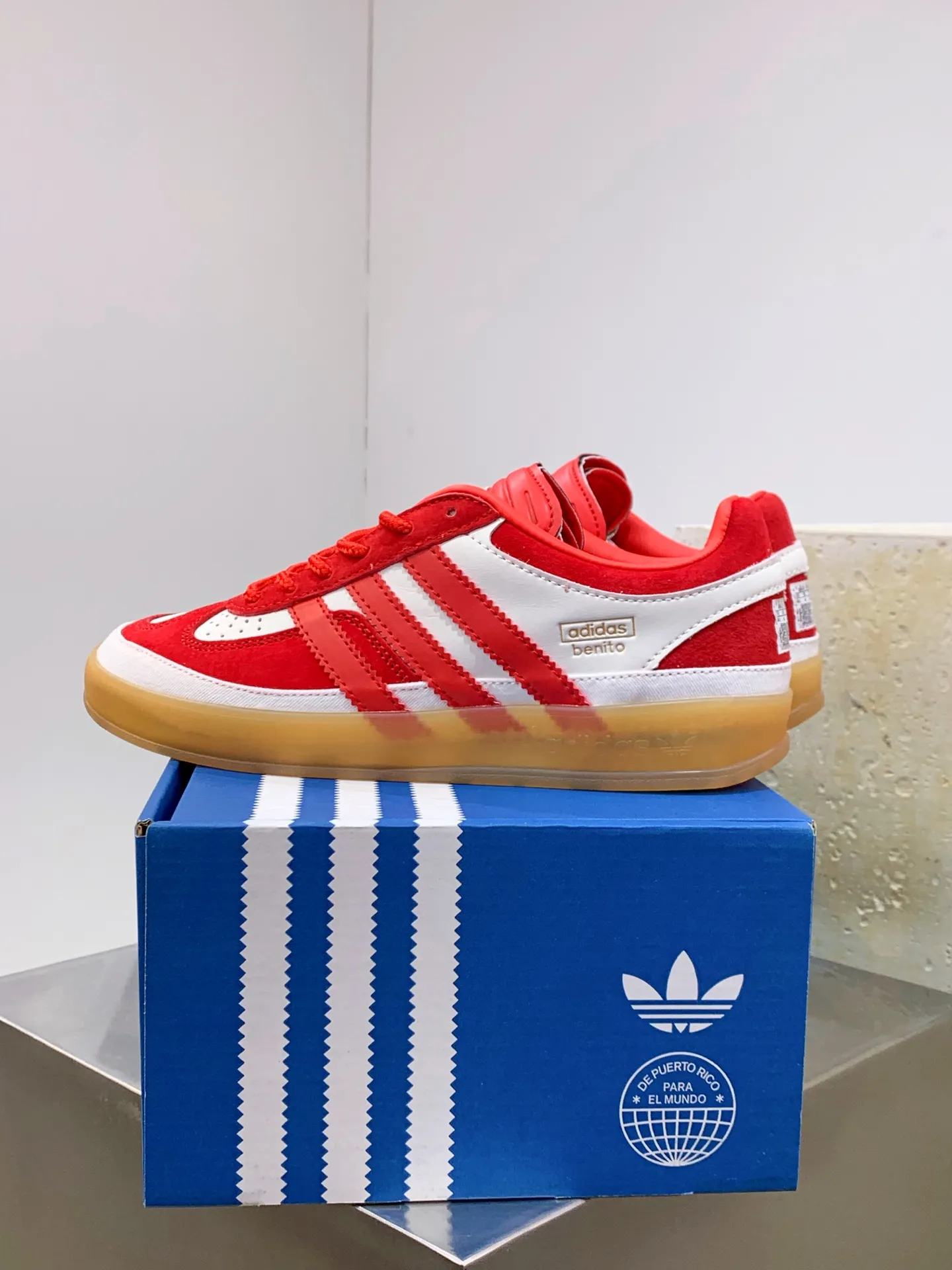 Trendsetting Adidas Originals Gazelle Indoor Red White Low – Replica Adidas Shoes 500