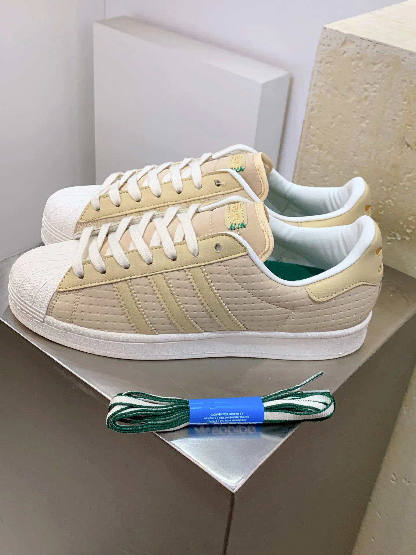 Durable Adidas Originals Superstar 2 Beige Sneakers –  Adidas Replica Shoes 538