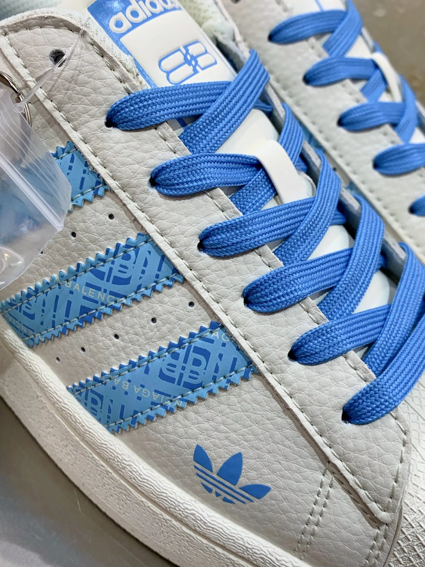 Adidas Originals Superstar Balenciaga White Blue Replica Shoes TimelessDesign 554