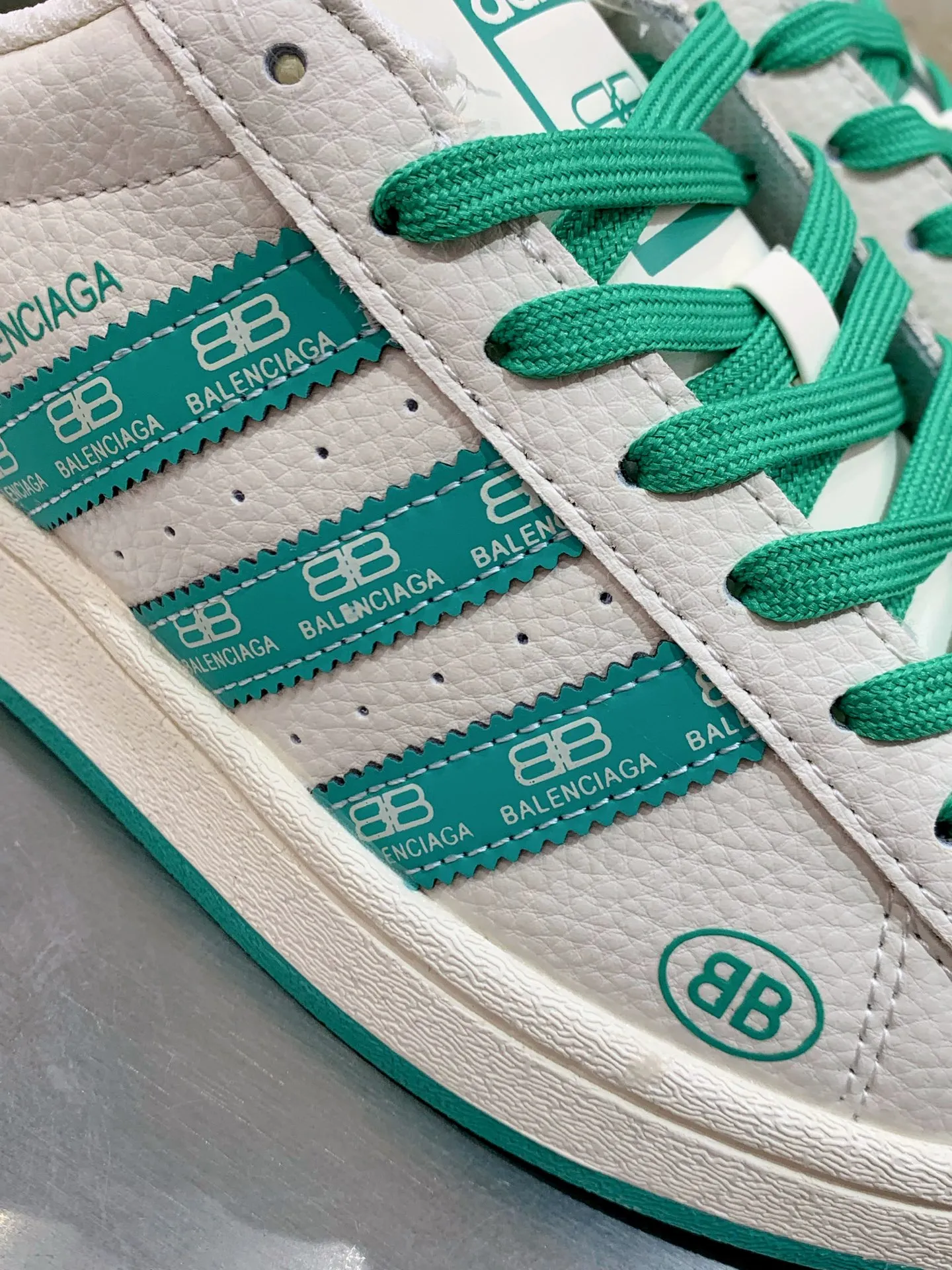 UrbanChic Adidas Originals Superstar Balenciaga White Green Replica Shoes 556