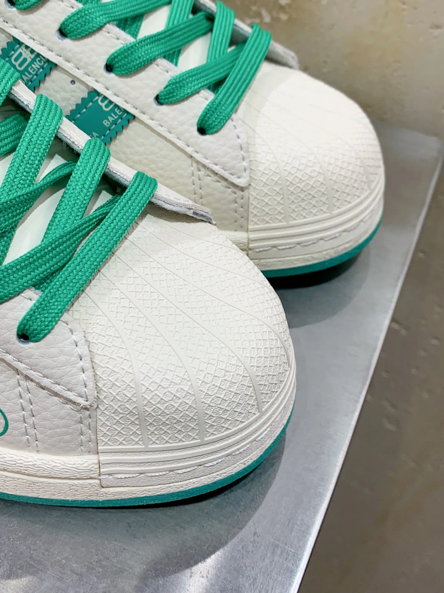 UrbanChic Adidas Originals Superstar Balenciaga White Green Replica Shoes 556