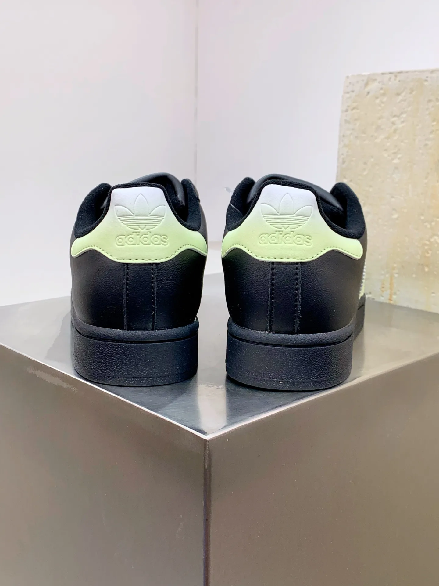 TopPick Adidas Originals Superstar Black Green Low Top Replica Shoes 558