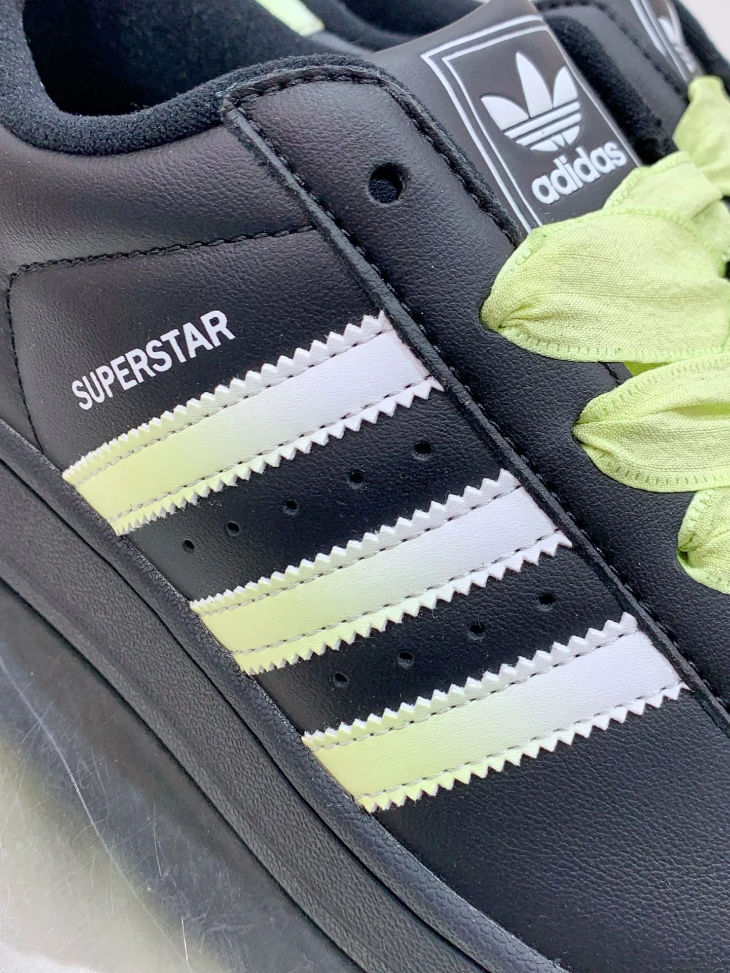 TopPick Adidas Originals Superstar Black Green Low Top Replica Shoes 558