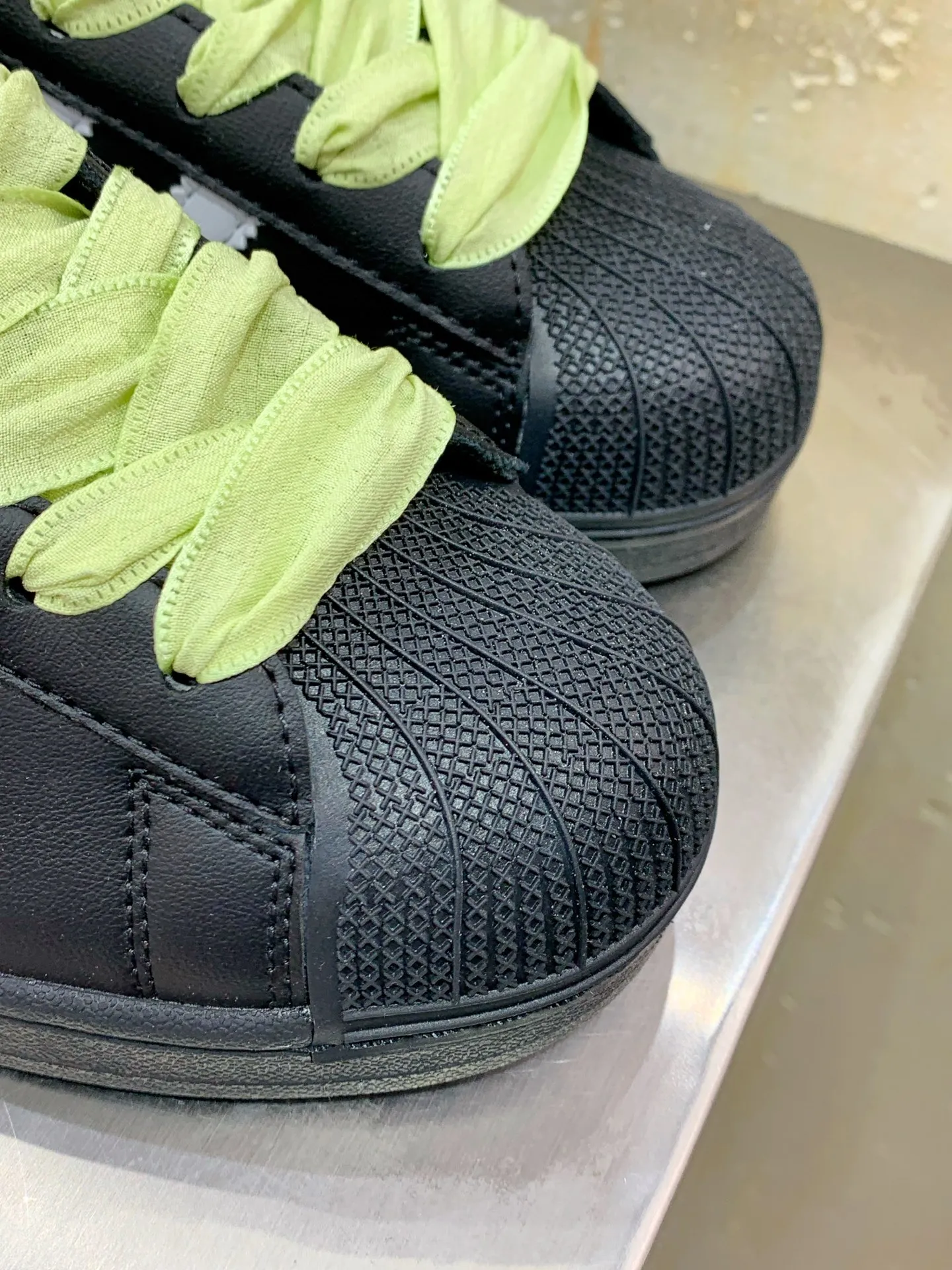 TopPick Adidas Originals Superstar Black Green Low Top Replica Shoes 558
