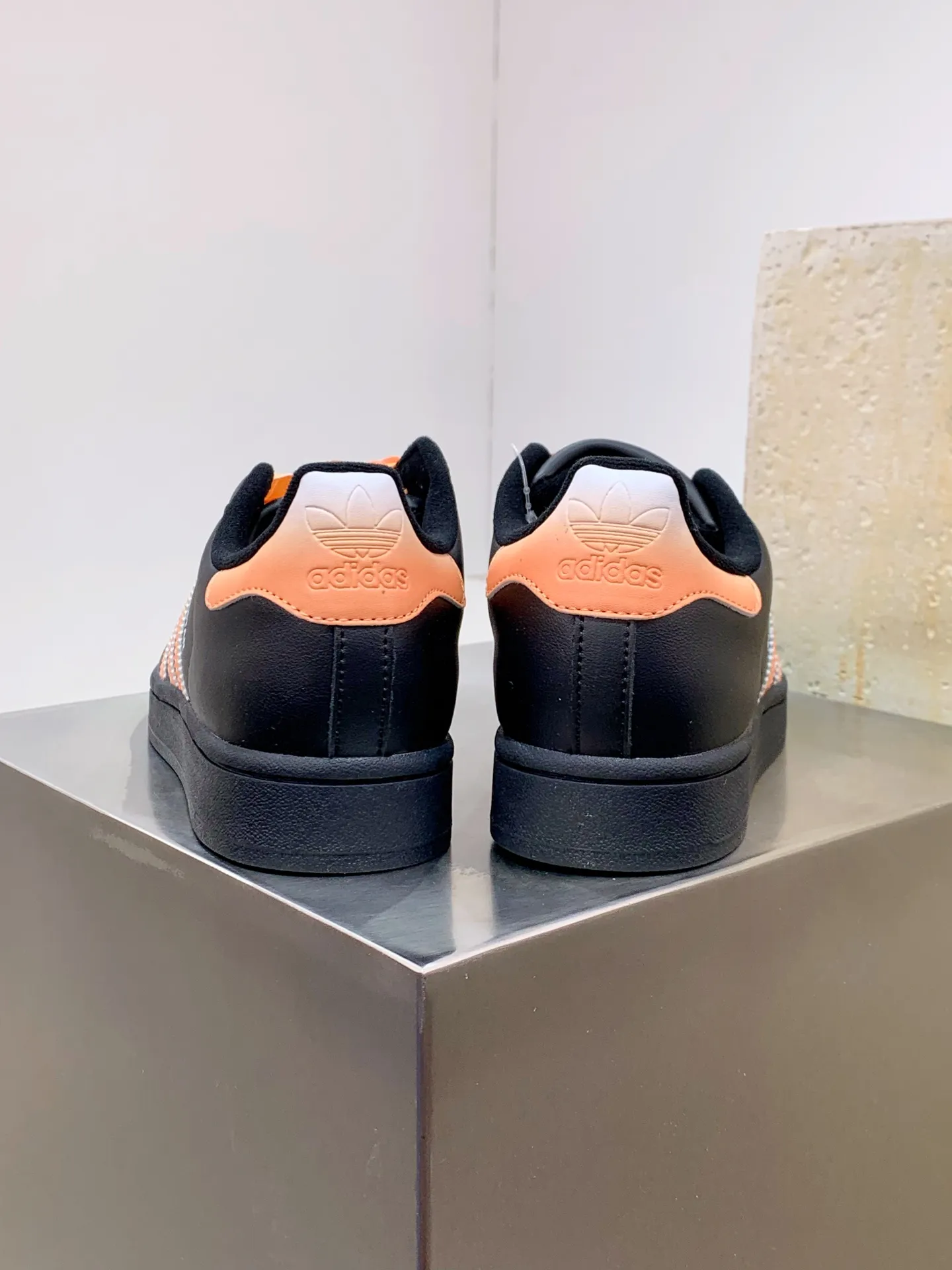 Packable Adidas Originals Superstar Black Orange Replica Shoes 562