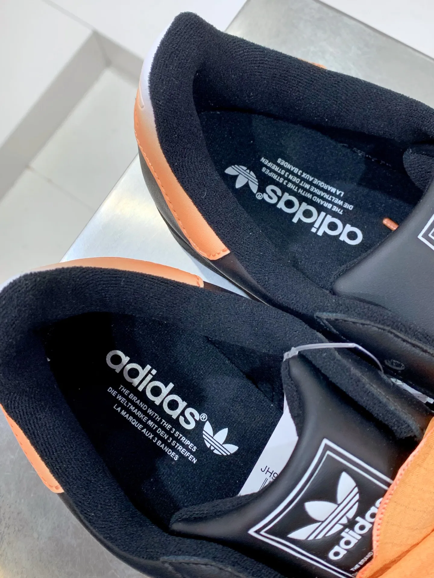 Packable Adidas Originals Superstar Black Orange Replica Shoes 562
