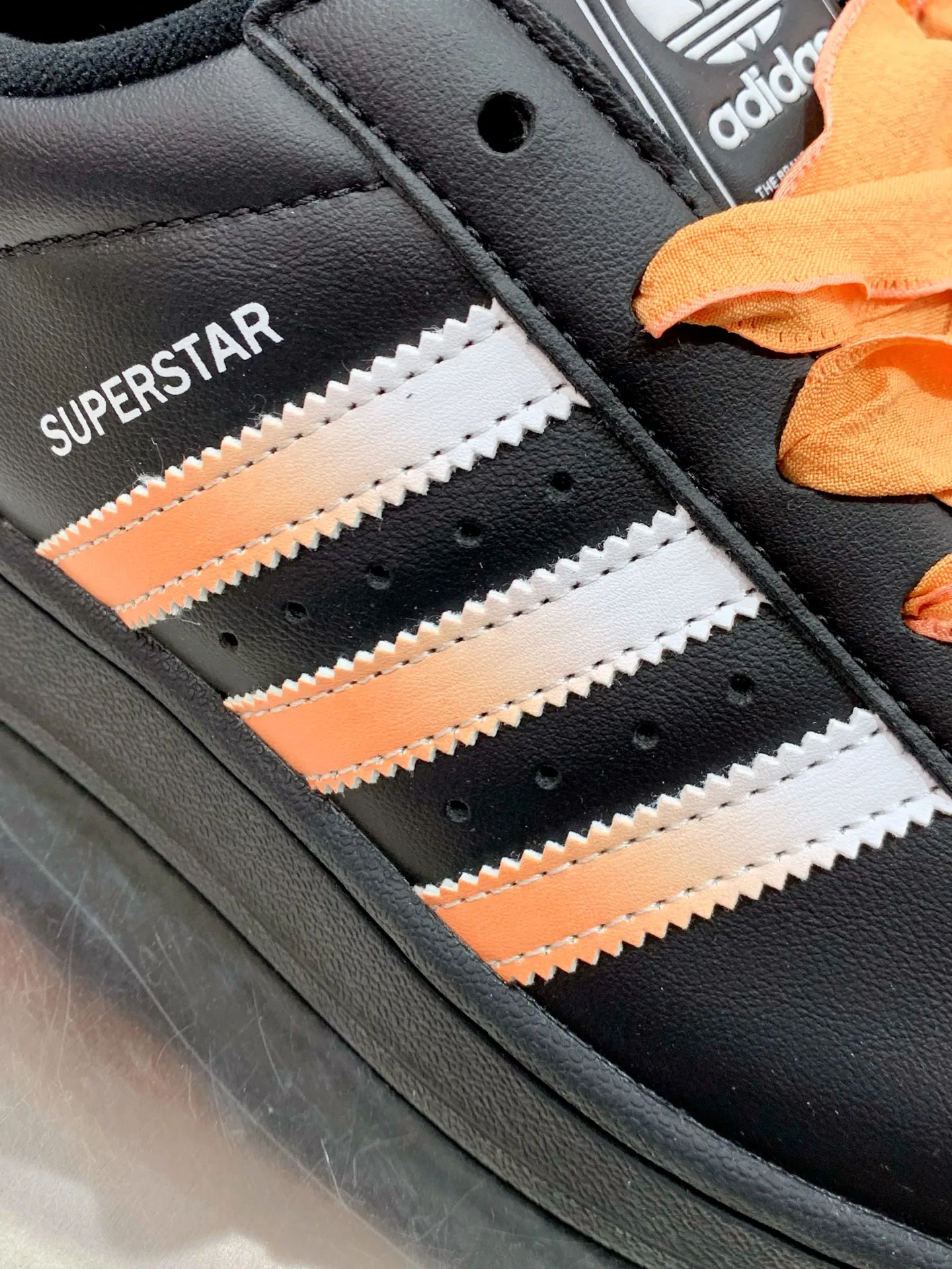 Packable Adidas Originals Superstar Black Orange Replica Shoes 562