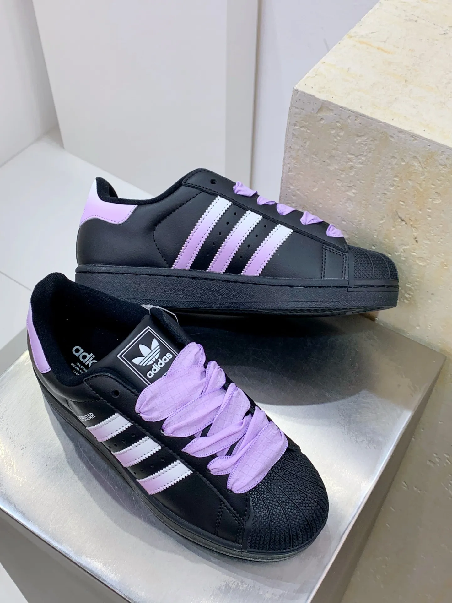 Supportive Adidas Originals Superstar Black Purple Low –  Replica Adidas Shoes 561