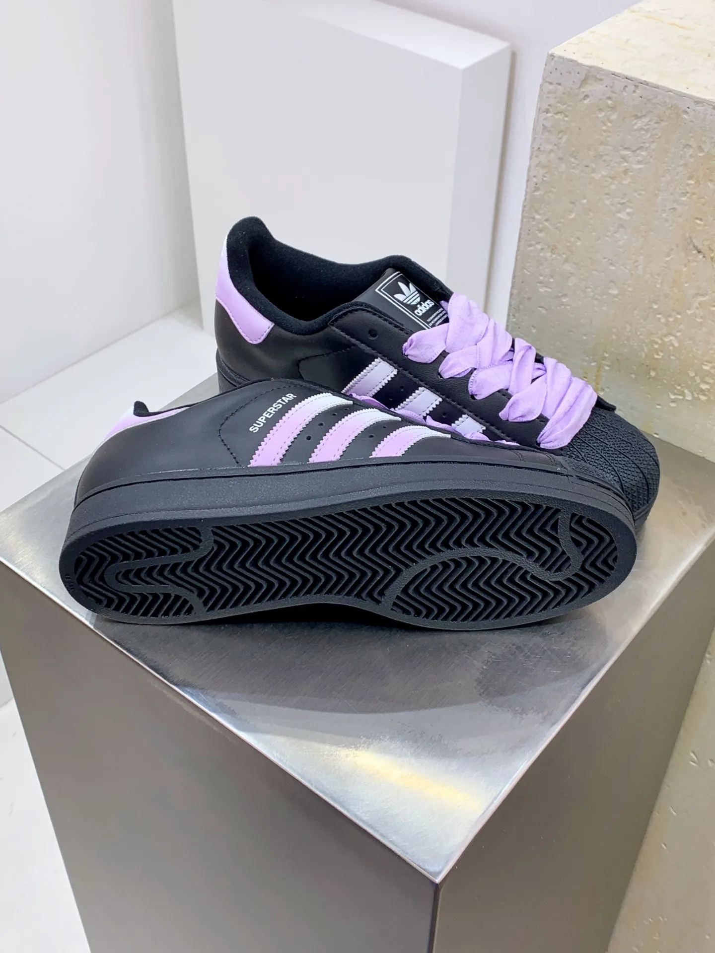 Supportive Adidas Originals Superstar Black Purple Low –  Replica Adidas Shoes 561