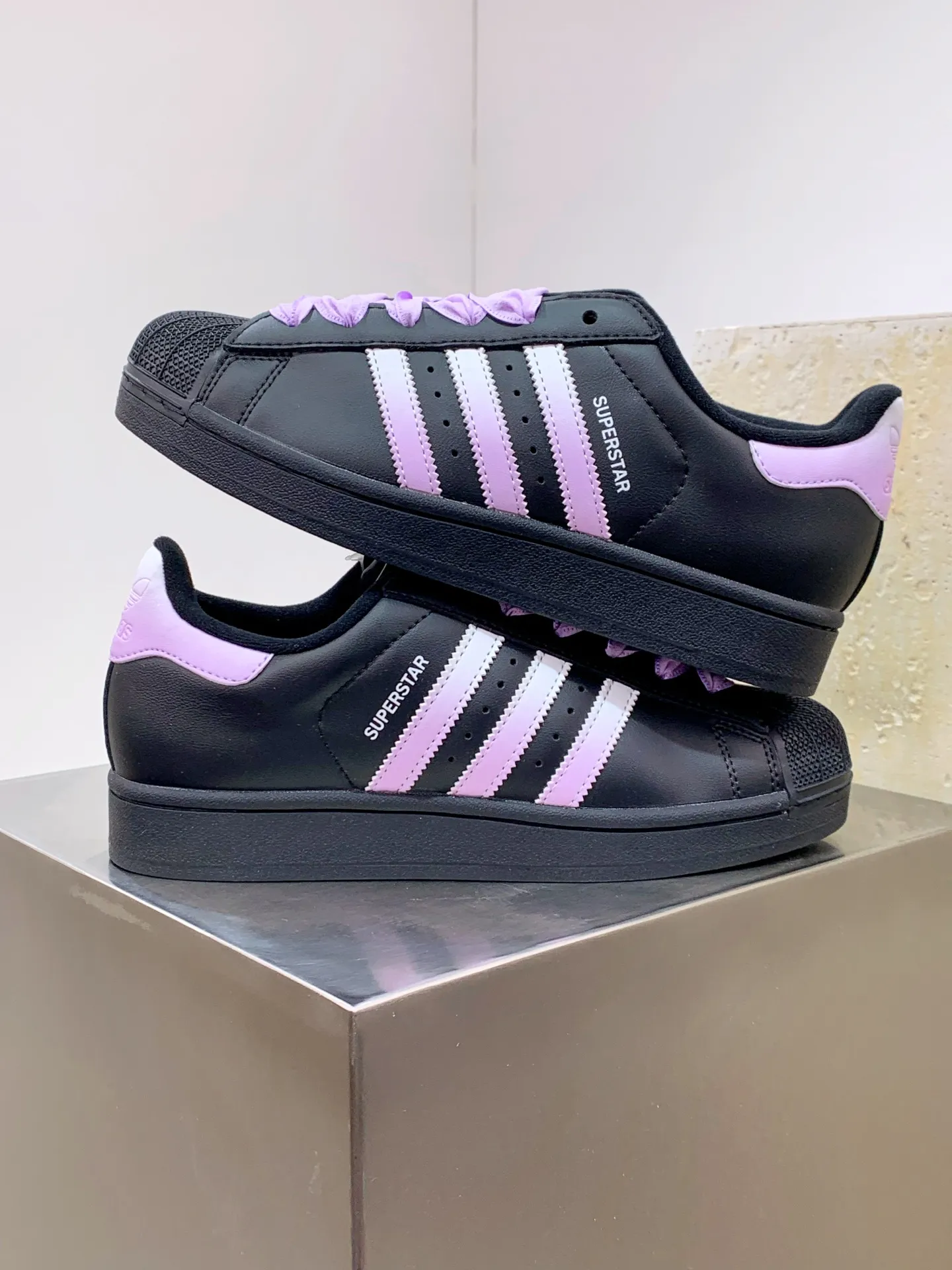 Supportive Adidas Originals Superstar Black Purple Low –  Replica Adidas Shoes 561
