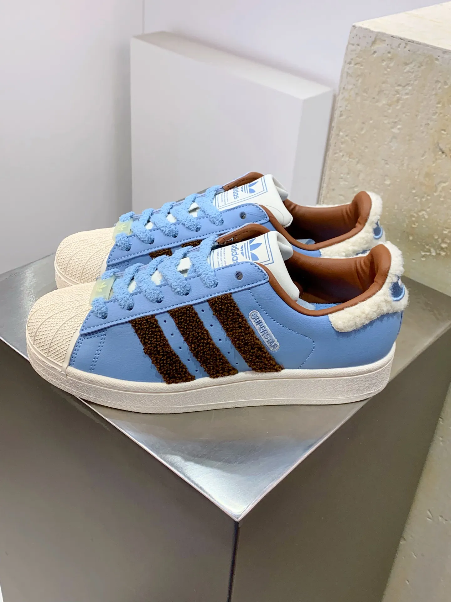 Adidas Originals Superstar Blue Brown Replica Shoes –  Adidas Replica WrinkleFree 536