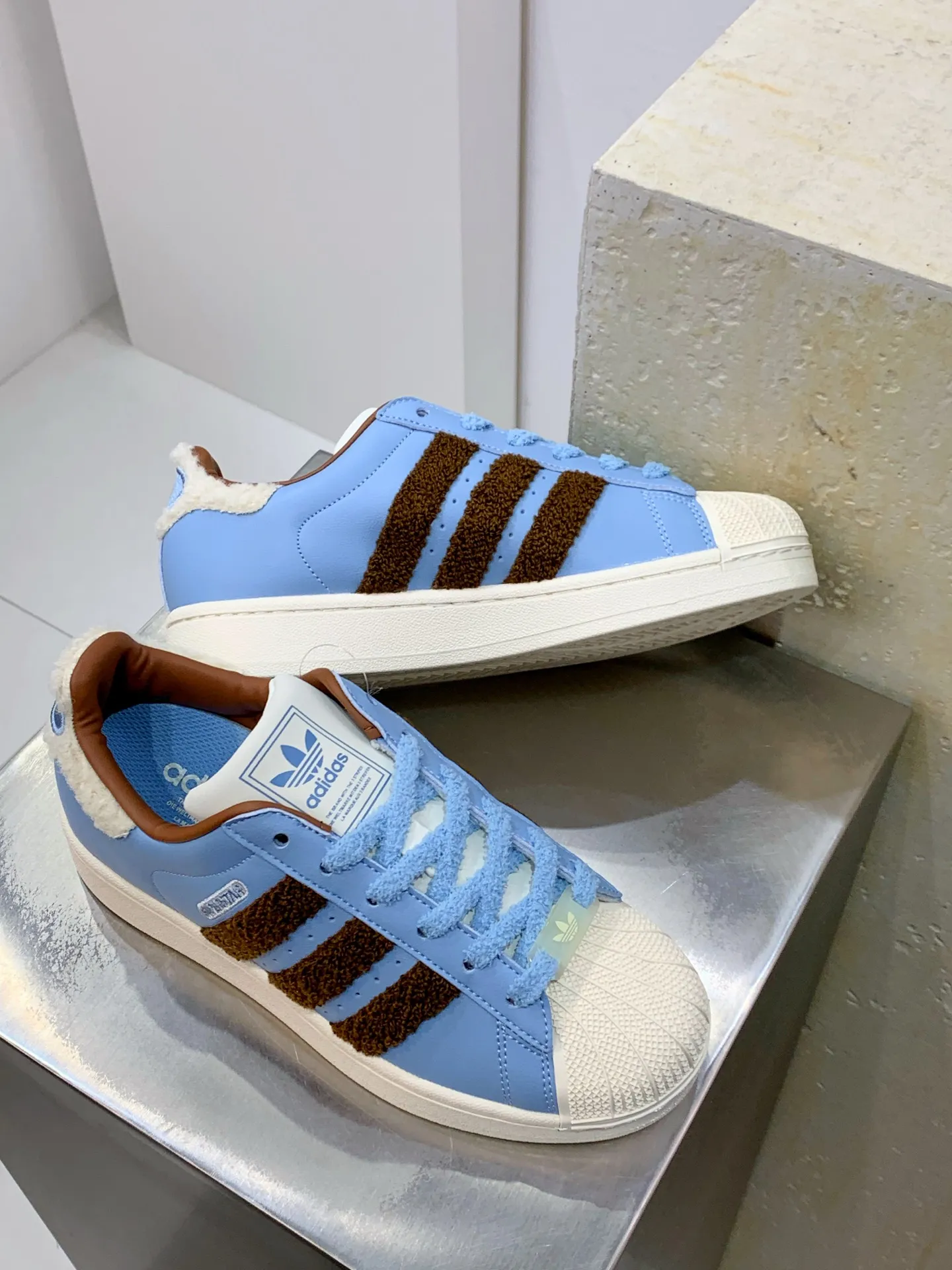 Adidas Originals Superstar Blue Brown Replica Shoes –  Adidas Replica WrinkleFree 536