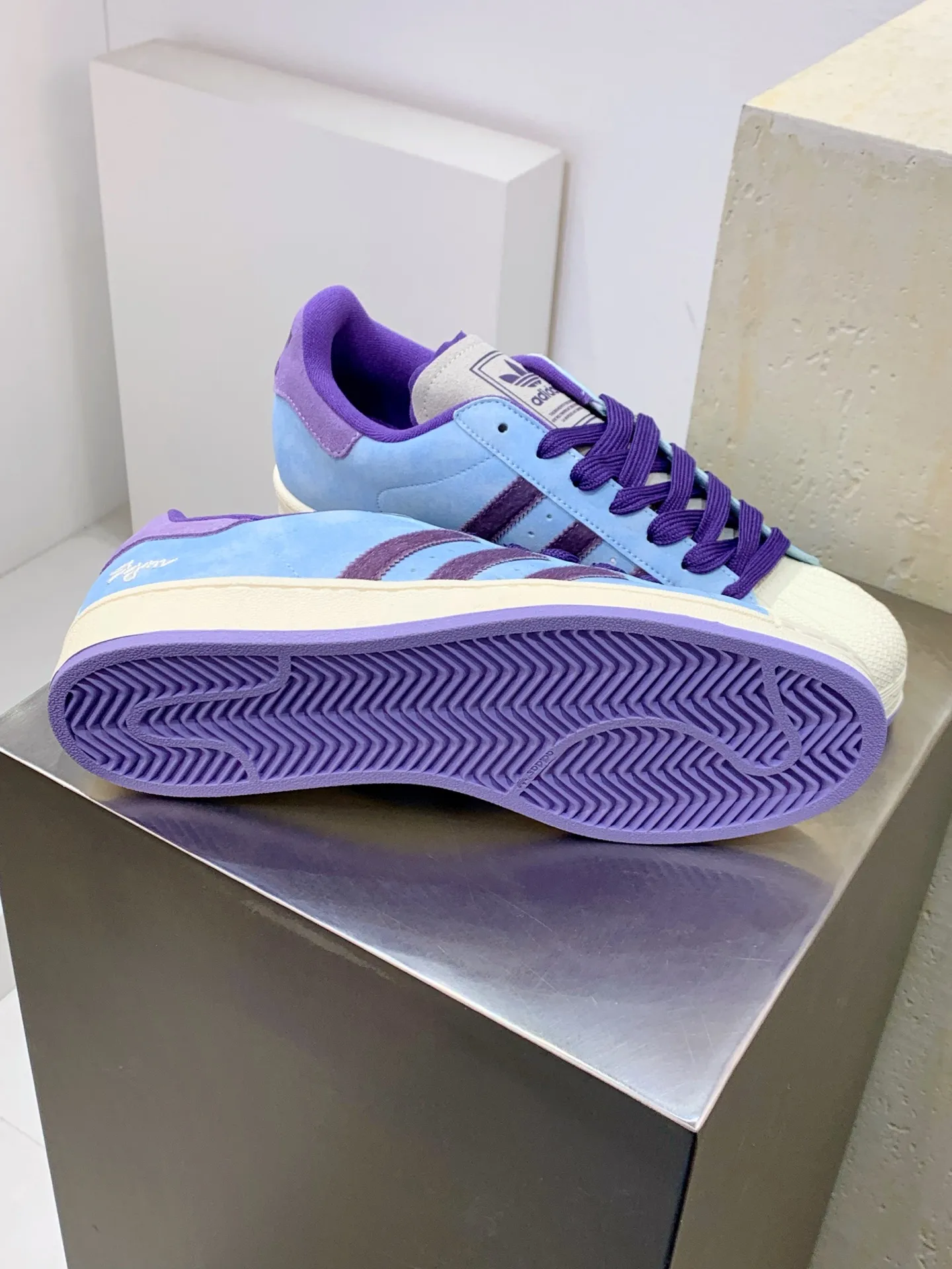 Adidas Originals Superstar Blue Purple Replica Shoes – Adidas Replica Sneakers Timeless 522
