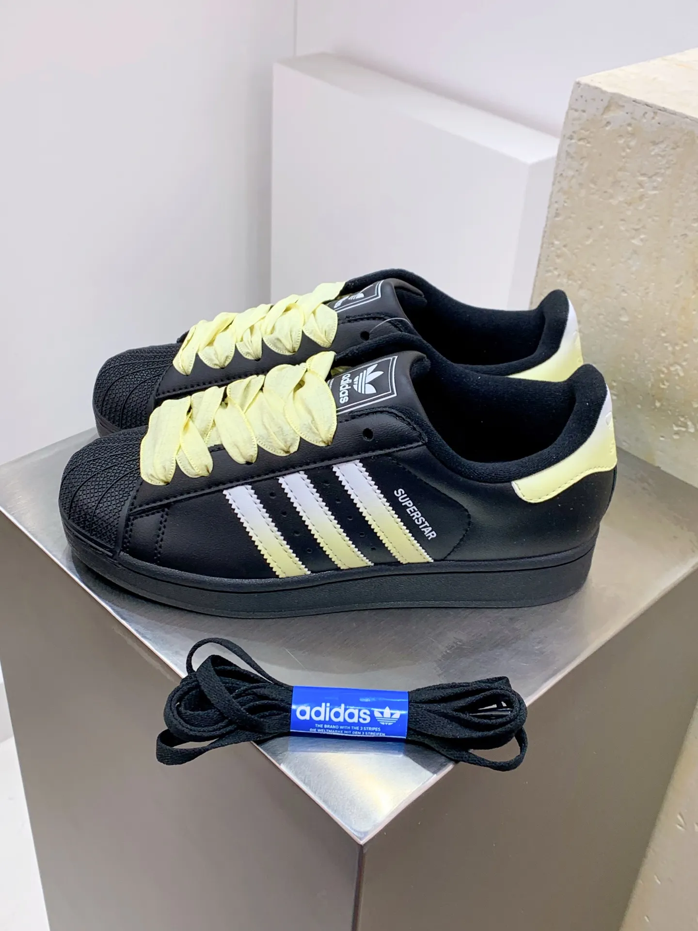 SunProtective Adidas Originals Superstar Core Black Yellow –  Replica Shoes 560