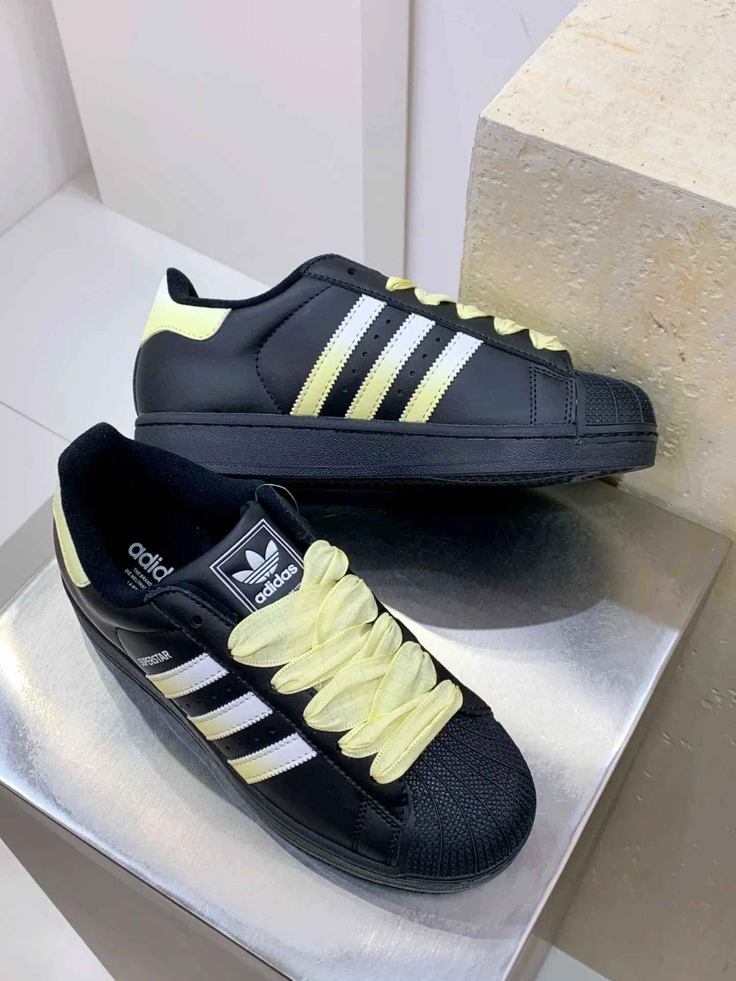 SunProtective Adidas Originals Superstar Core Black Yellow –  Replica Shoes 560