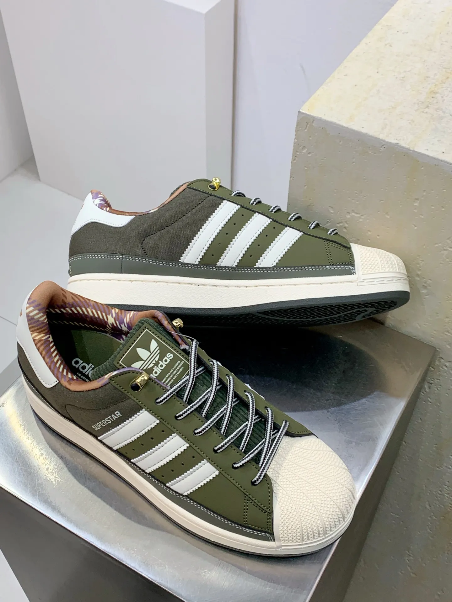Adidas Originals Superstar Green Shell Toe Replica Shoes Refined 525