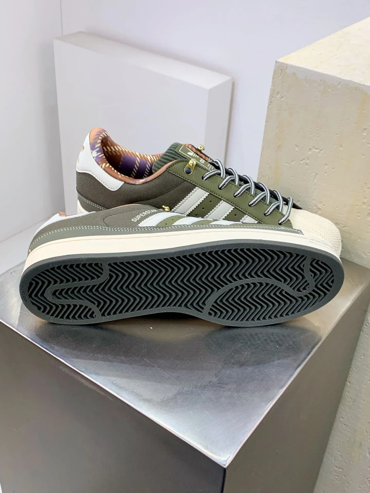Adidas Originals Superstar Green Shell Toe Replica Shoes Refined 525