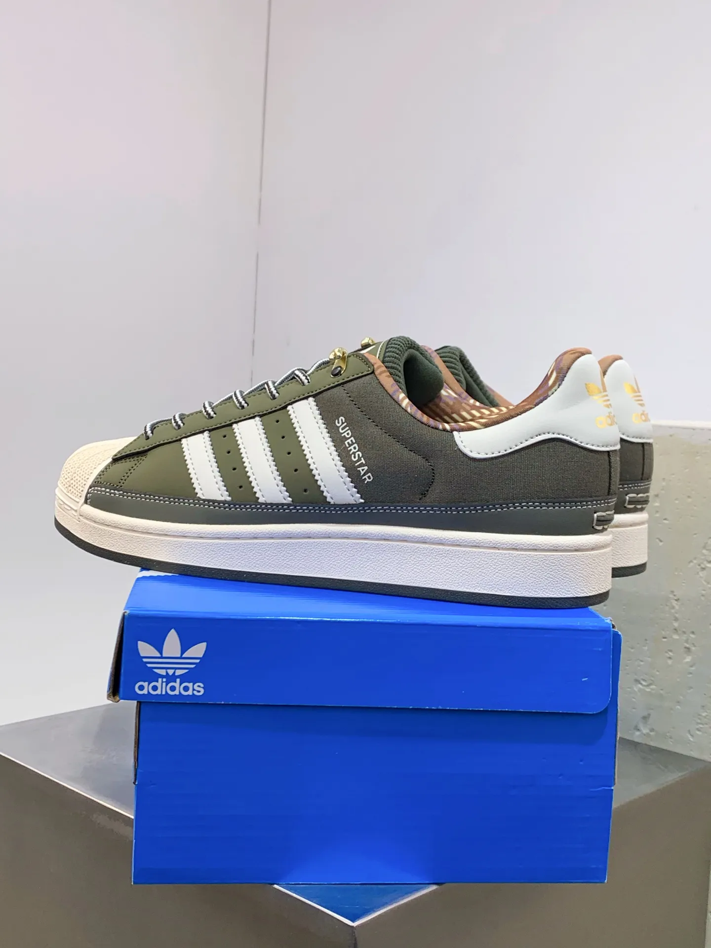 Adidas Originals Superstar Green Shell Toe Replica Shoes Refined 525