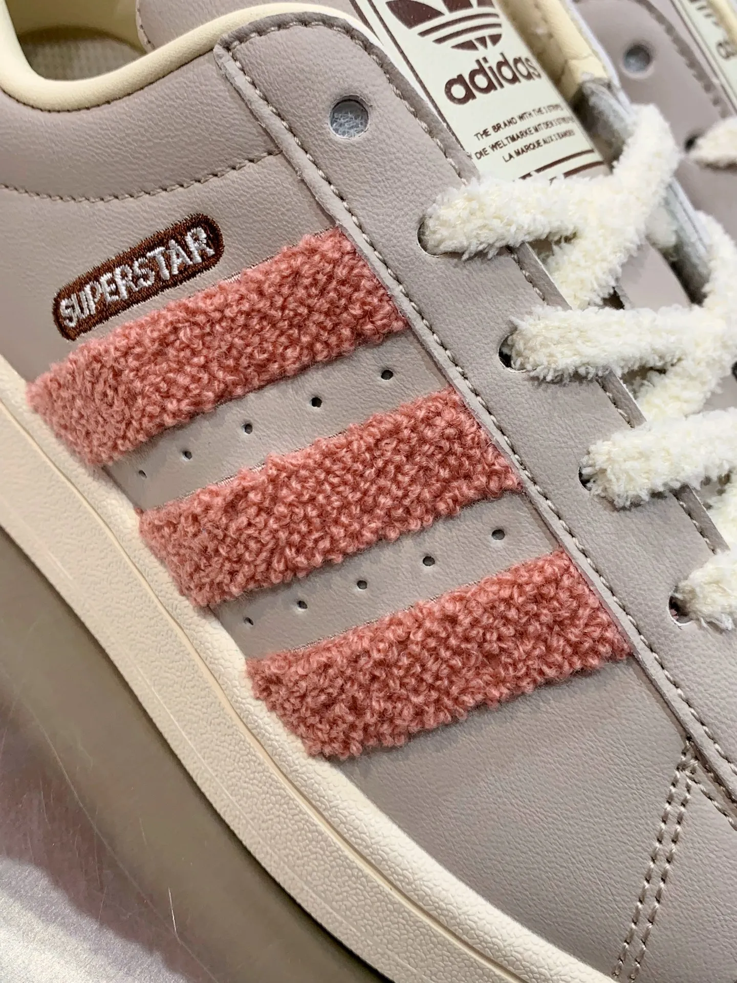 Adidas Originals Superstar Grey Pink Replica Shoes Contemporary 539