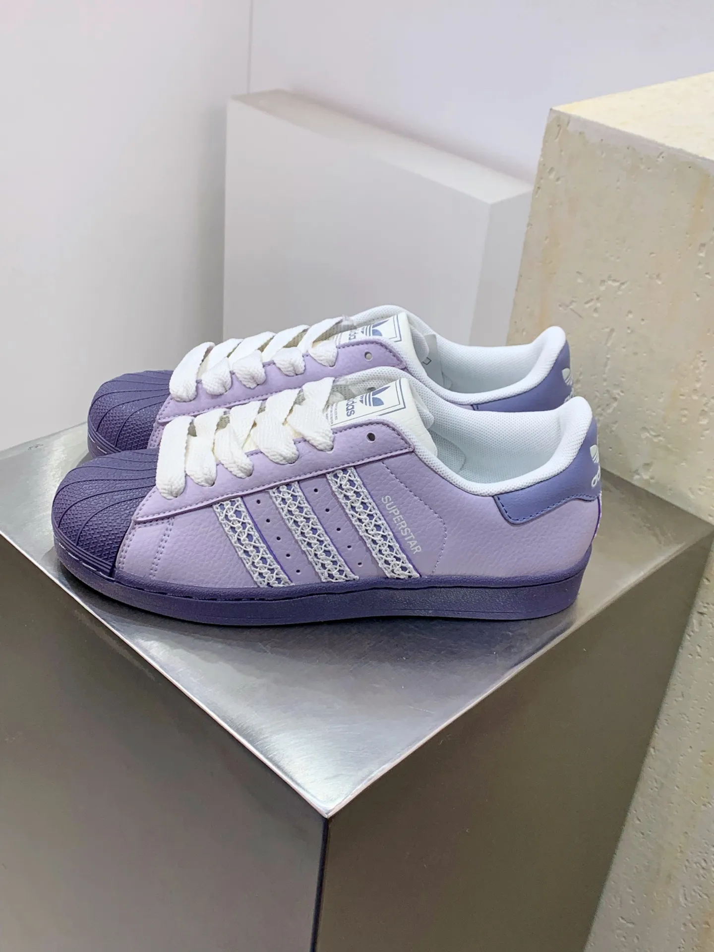 Bold Adidas Originals Superstar II Purple Sneakers – Replica Adidas Shoes 524