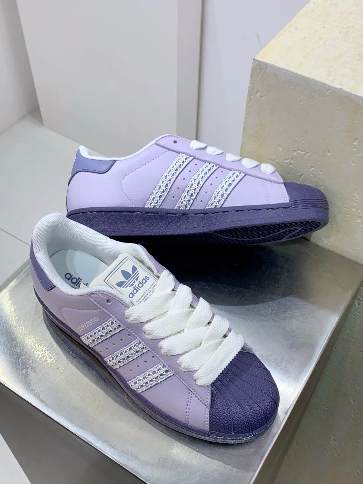 Bold Adidas Originals Superstar II Purple Sneakers – Replica Adidas Shoes 524