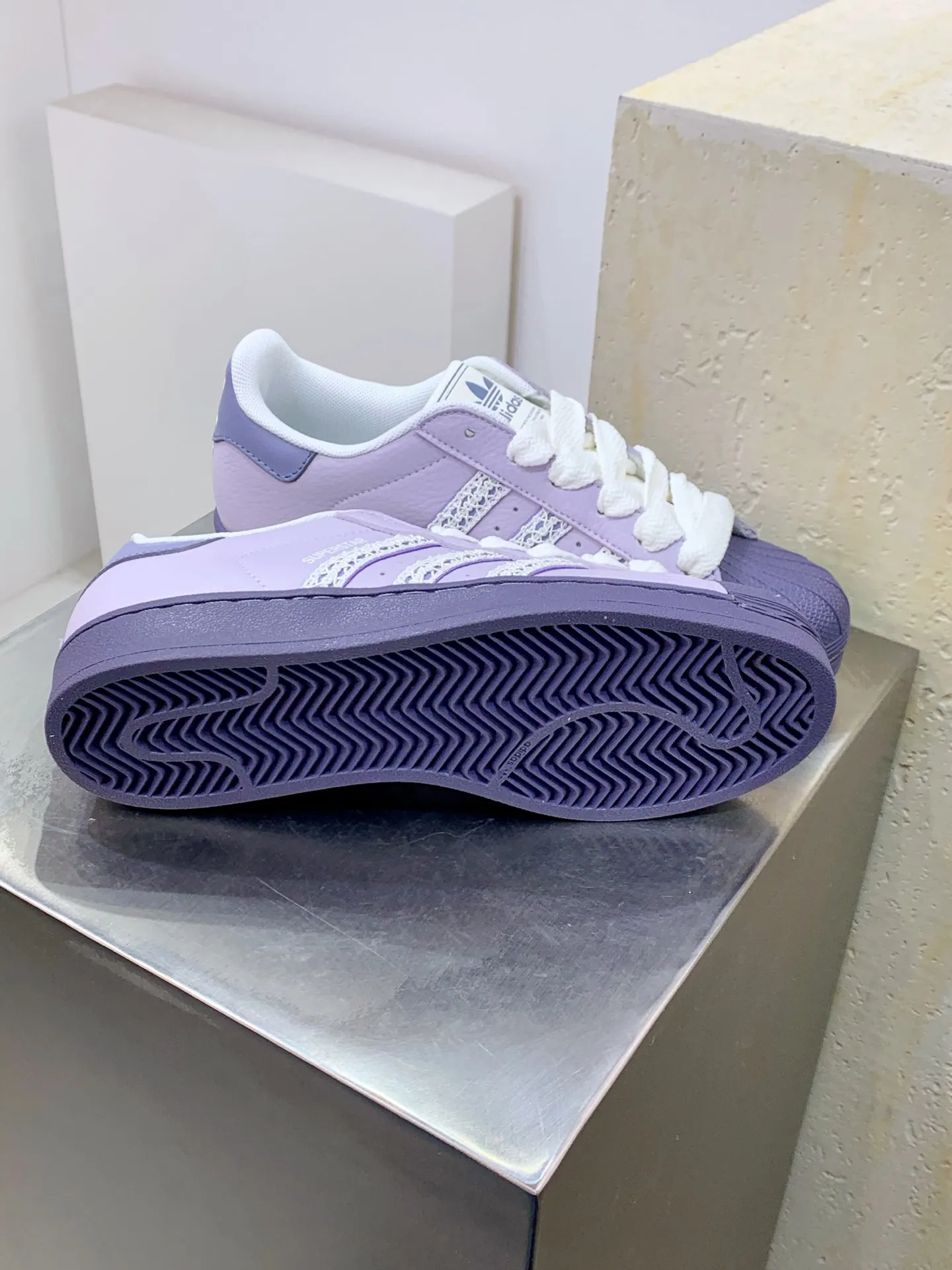 Bold Adidas Originals Superstar II Purple Sneakers – Replica Adidas Shoes 524