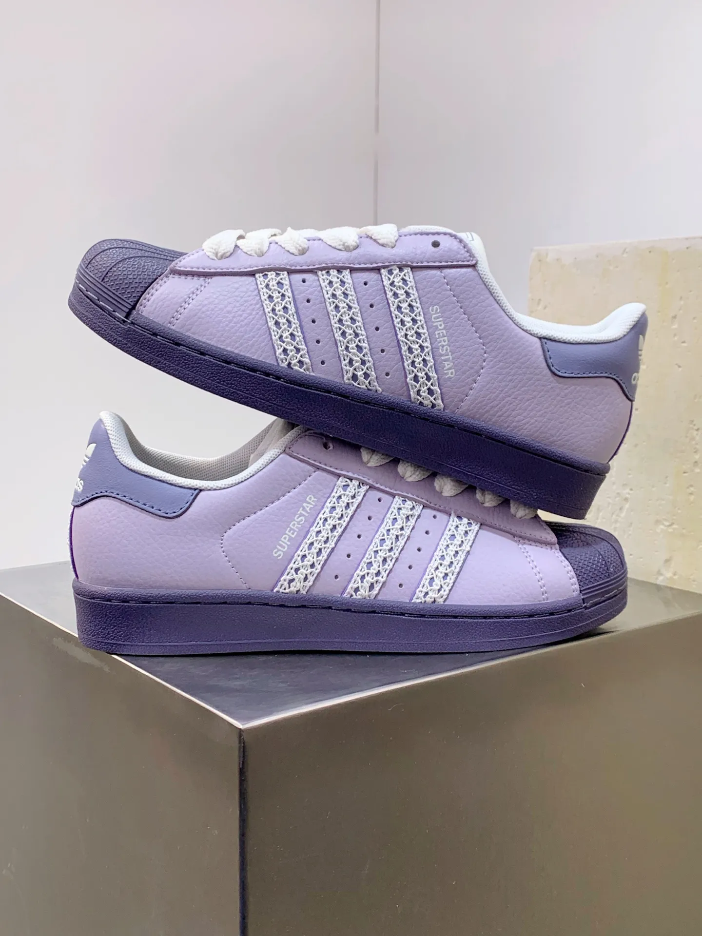 Bold Adidas Originals Superstar II Purple Sneakers – Replica Adidas Shoes 524