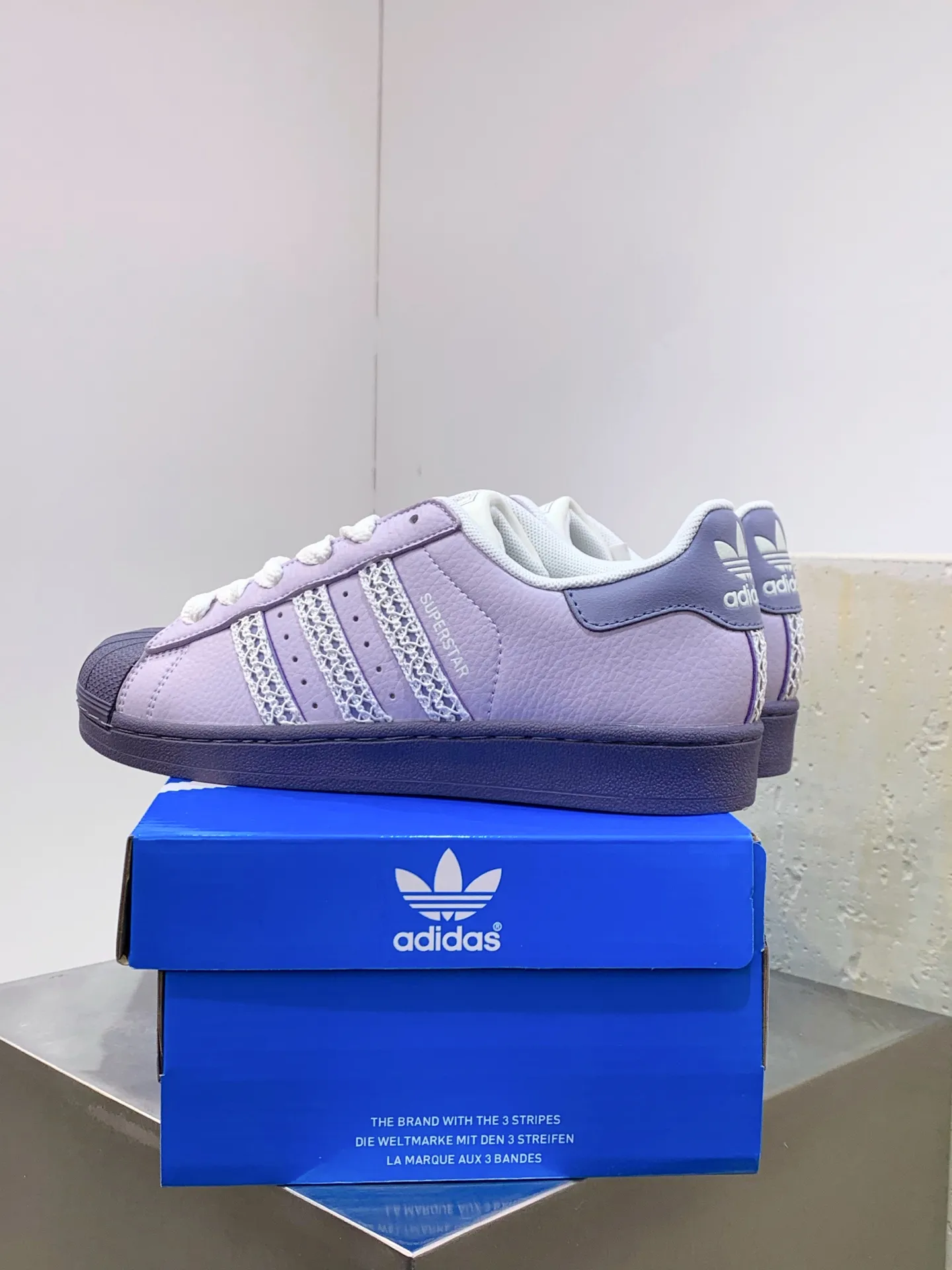 Bold Adidas Originals Superstar II Purple Sneakers – Replica Adidas Shoes 524