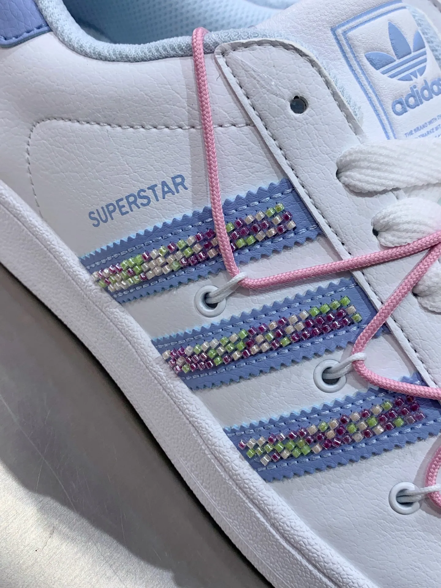 Trendsetting Adidas Originals Superstar II White Blue Low – Replica Adidas Shoes 555