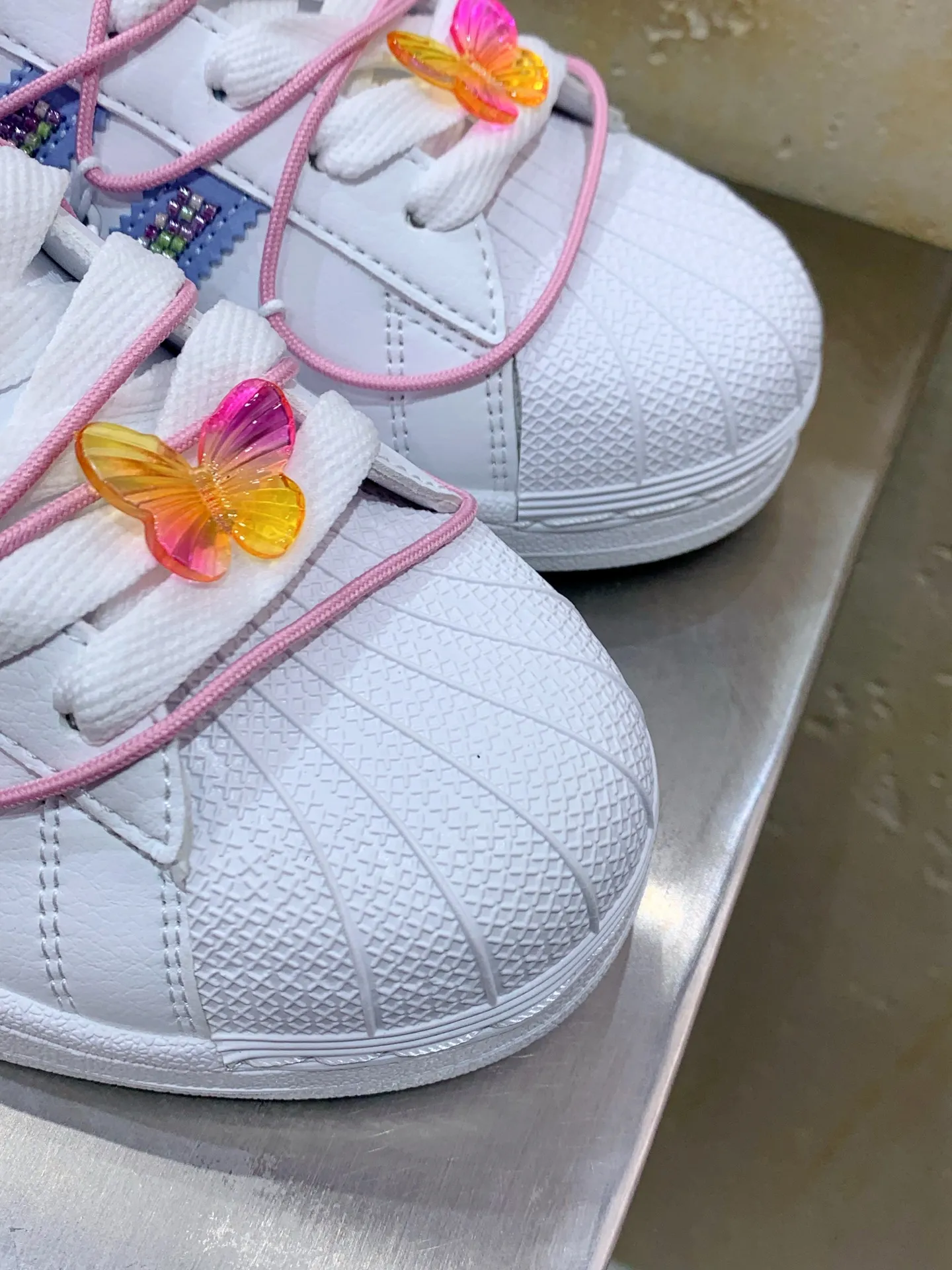 Trendsetting Adidas Originals Superstar II White Blue Low – Replica Adidas Shoes 555