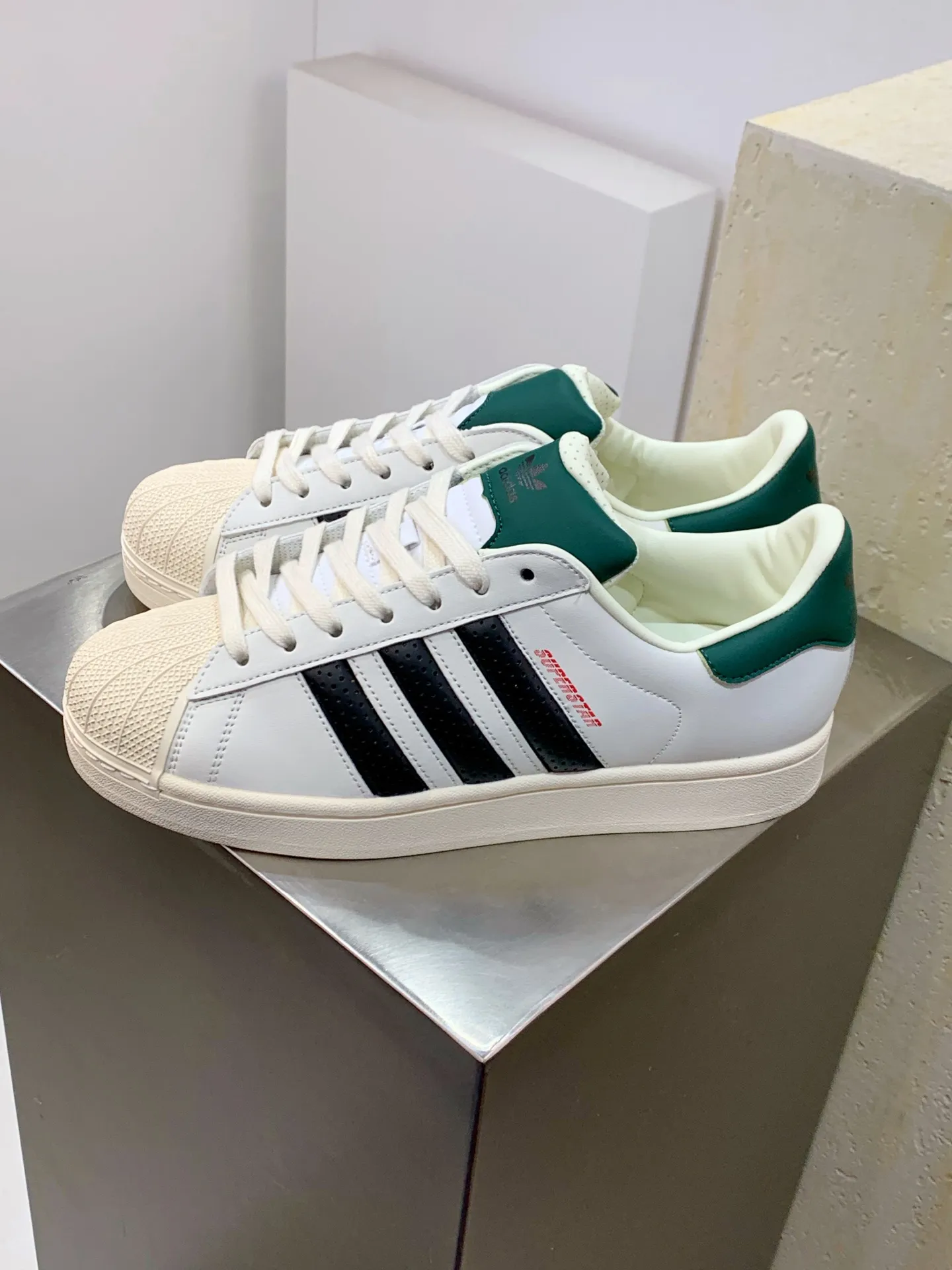 Adidas Originals Superstar II White Green  Replica Shoes Fashionable 518