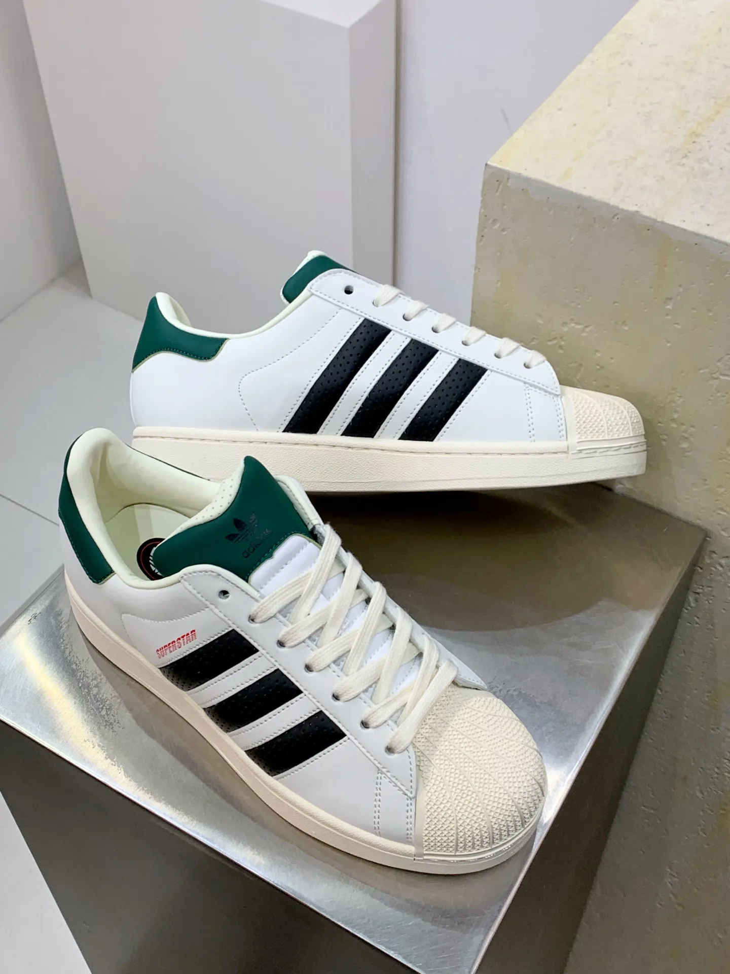 Adidas Originals Superstar II White Green  Replica Shoes Fashionable 518