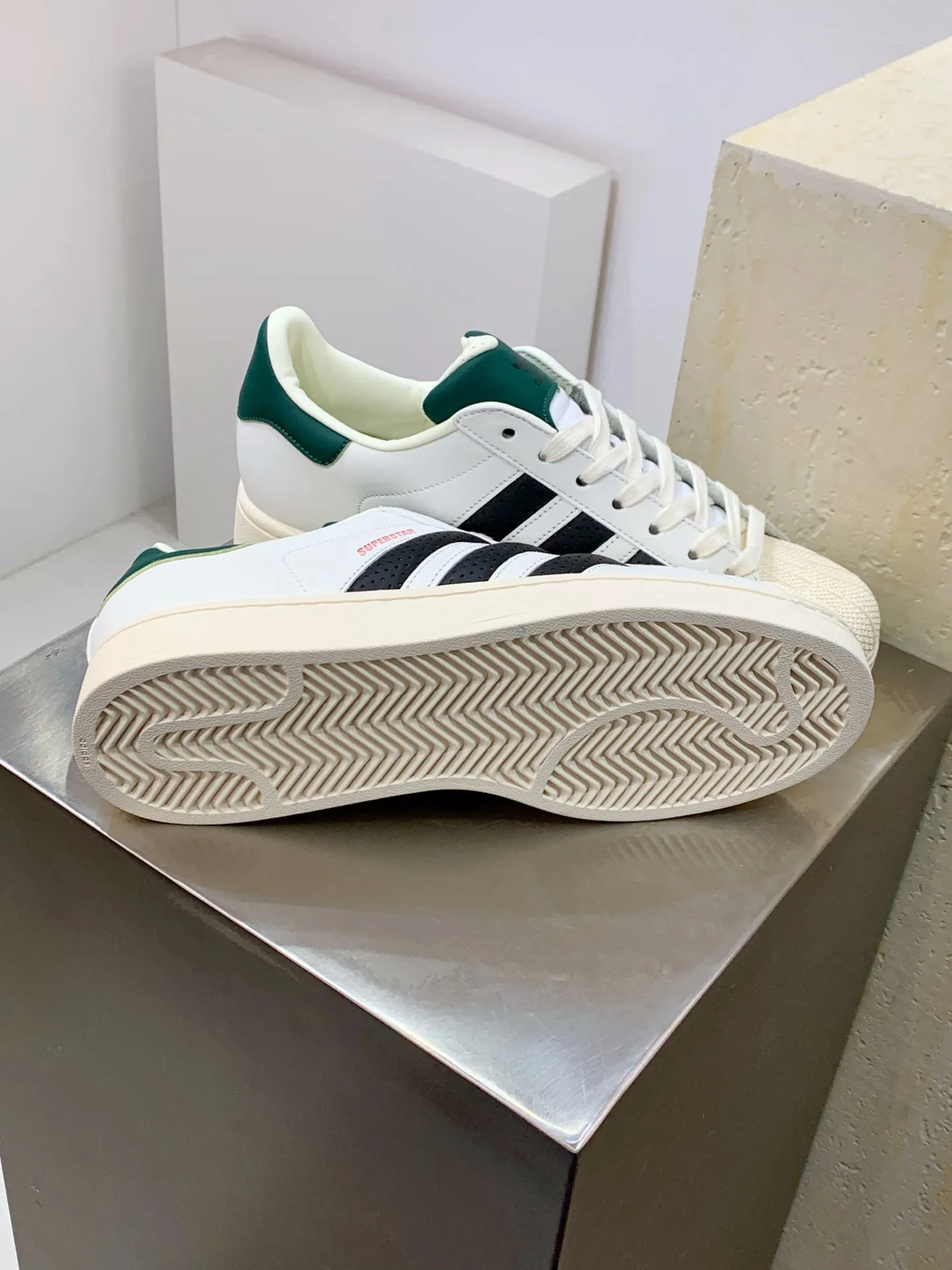Adidas Originals Superstar II White Green  Replica Shoes Fashionable 518