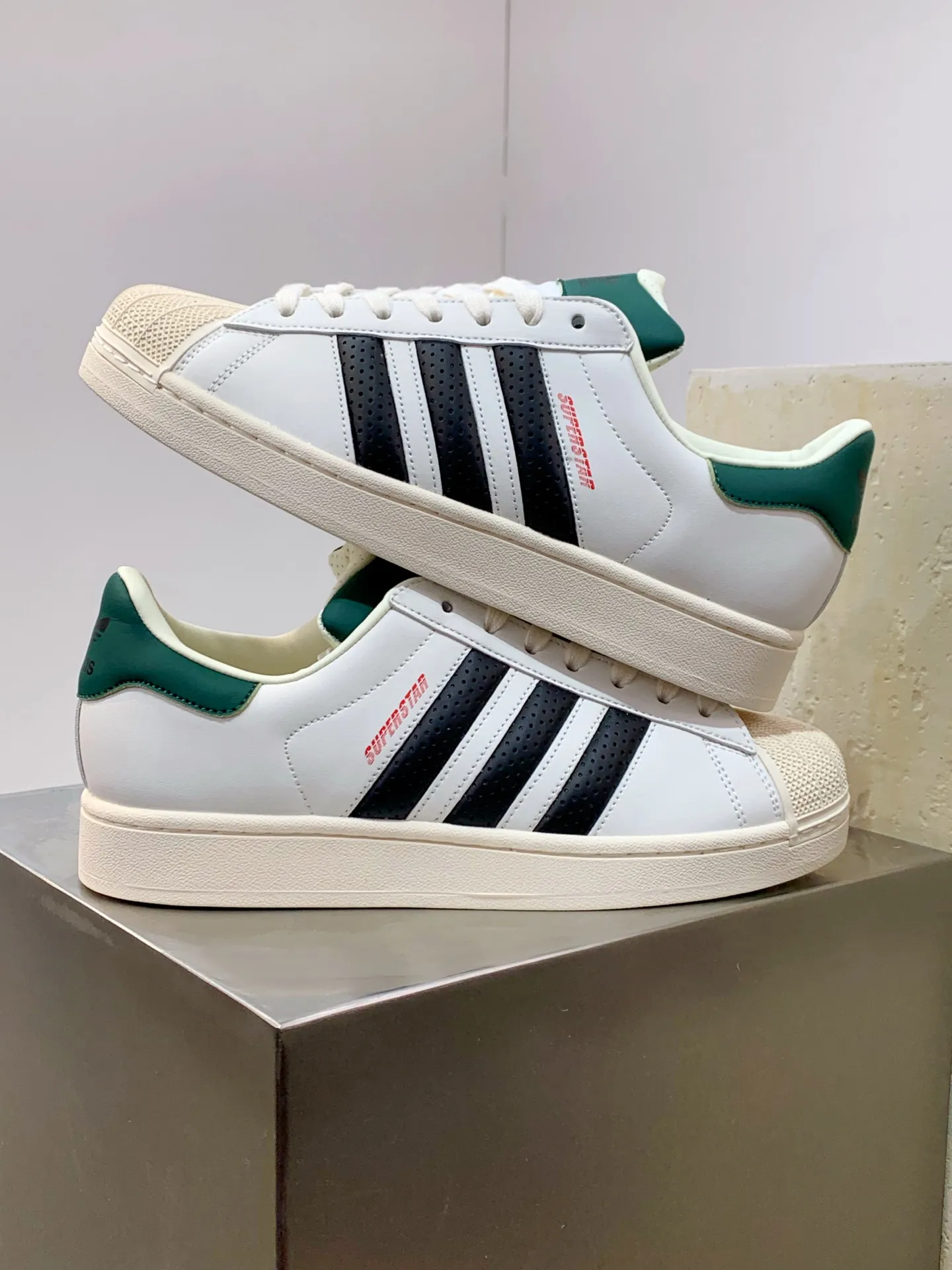 Adidas Originals Superstar II White Green  Replica Shoes Fashionable 518