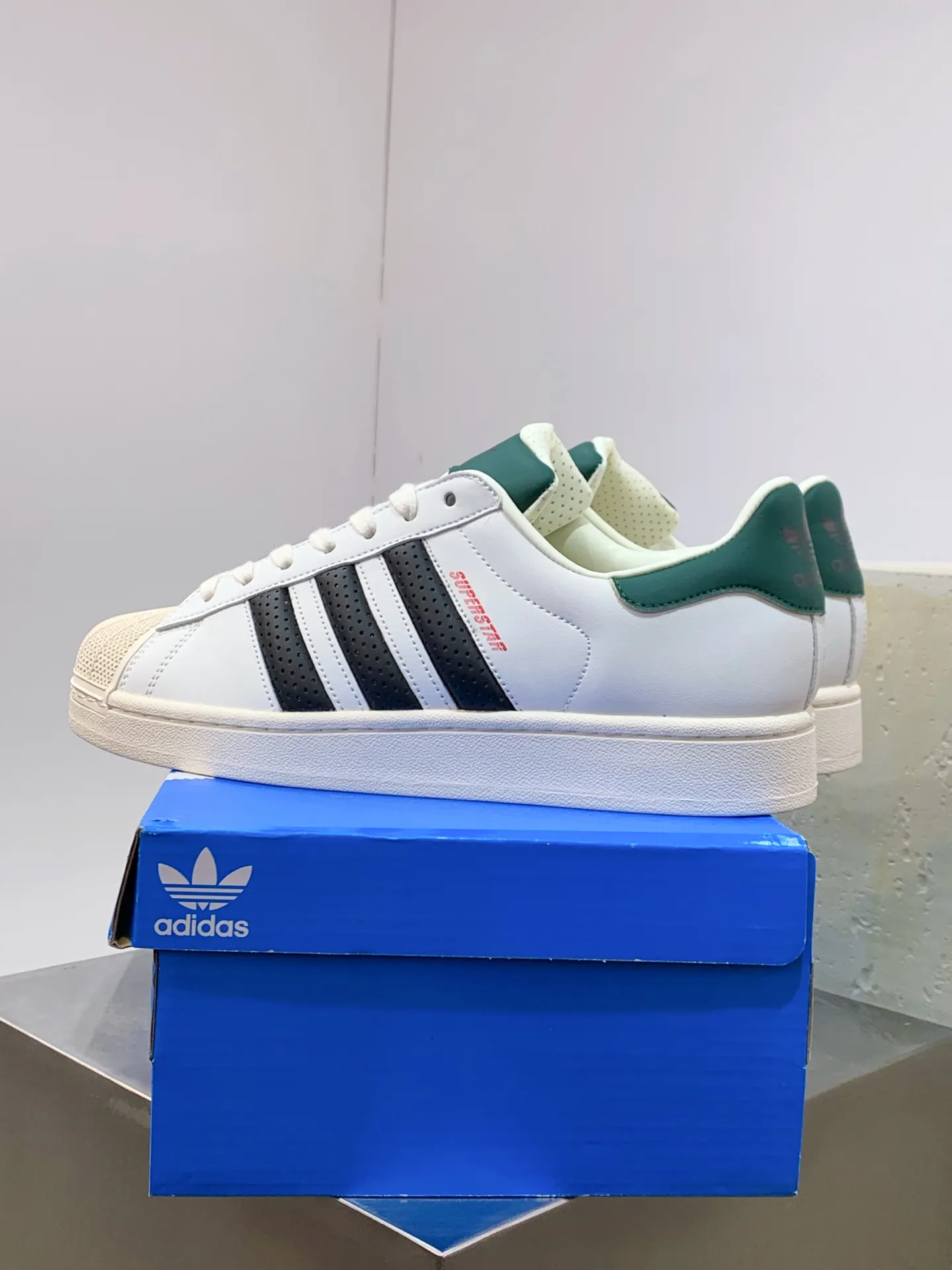 Adidas Originals Superstar II White Green  Replica Shoes Fashionable 518
