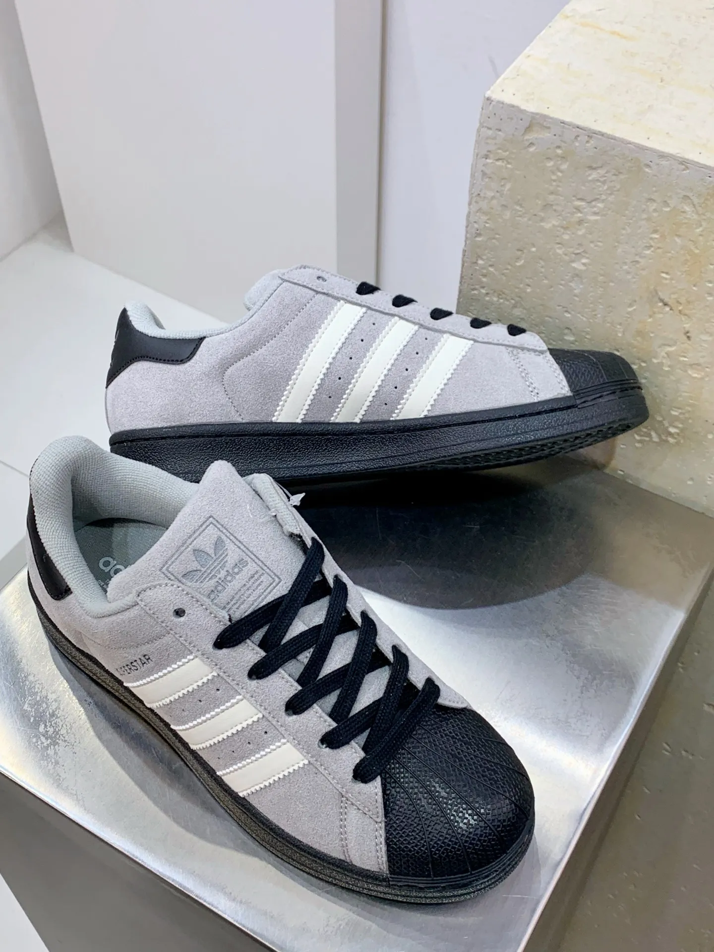 Adidas Originals Superstar JQ3222 Grey Black Low – Replica Adidas Shoes Casual 543