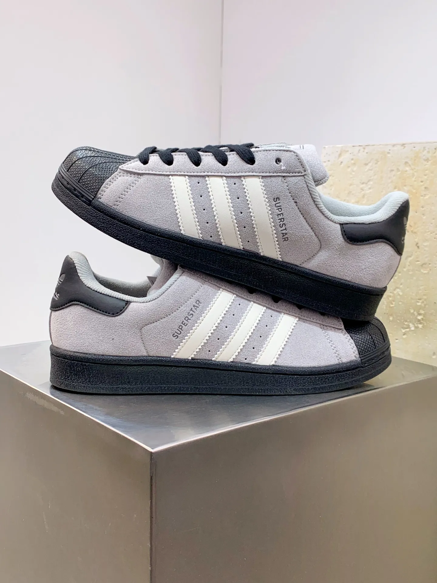 Adidas Originals Superstar JQ3222 Grey Black Low – Replica Adidas Shoes Casual 543