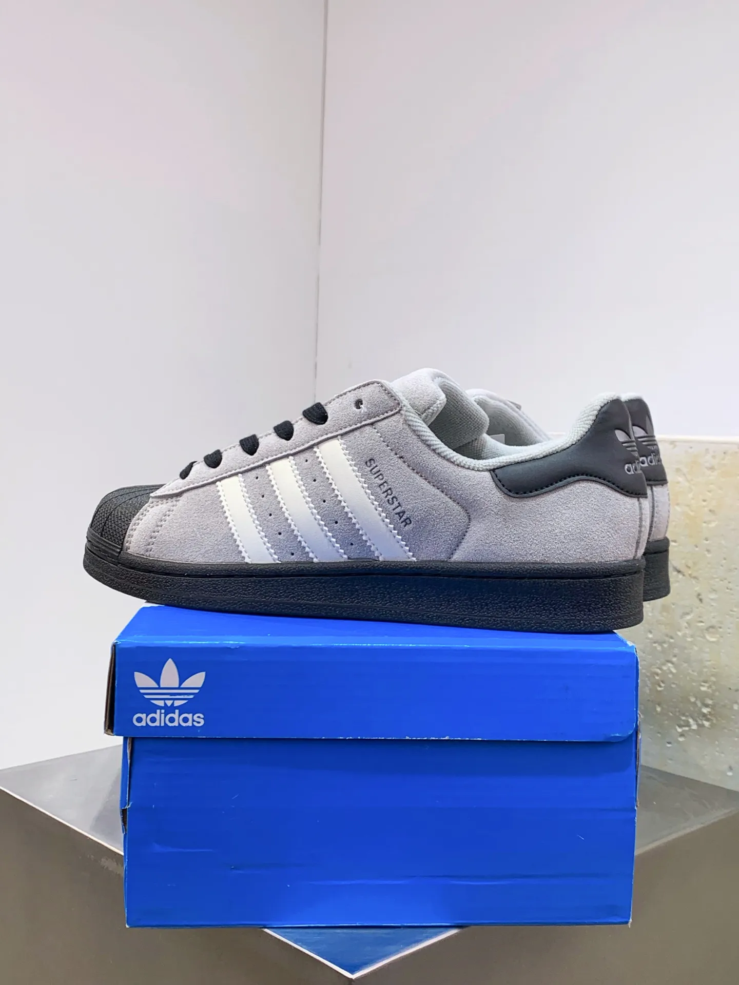 Adidas Originals Superstar JQ3222 Grey Black Low – Replica Adidas Shoes Casual 543