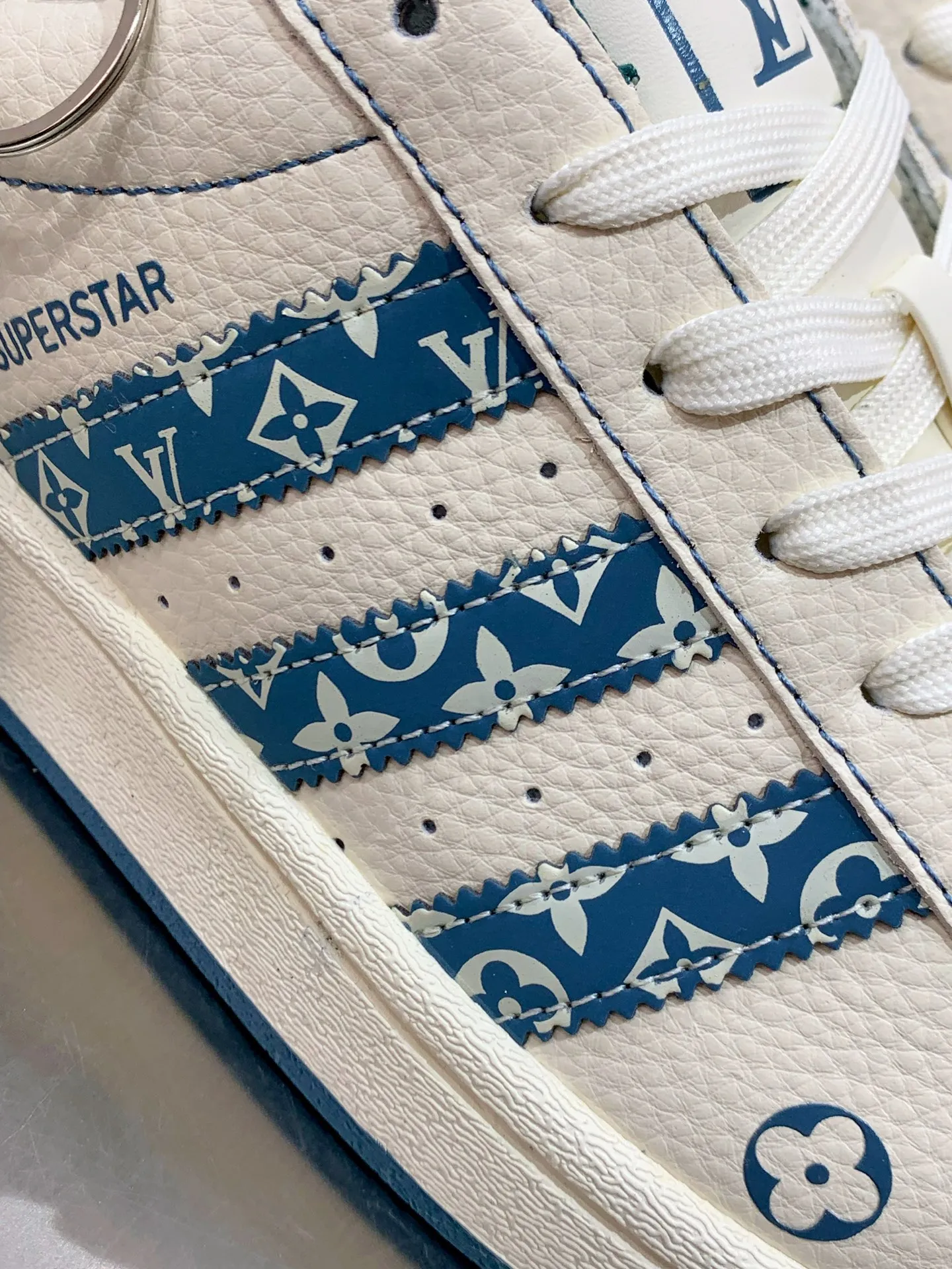 Refined Adidas Originals Superstar Louis Vuitton Blue White Replica Shoes 557