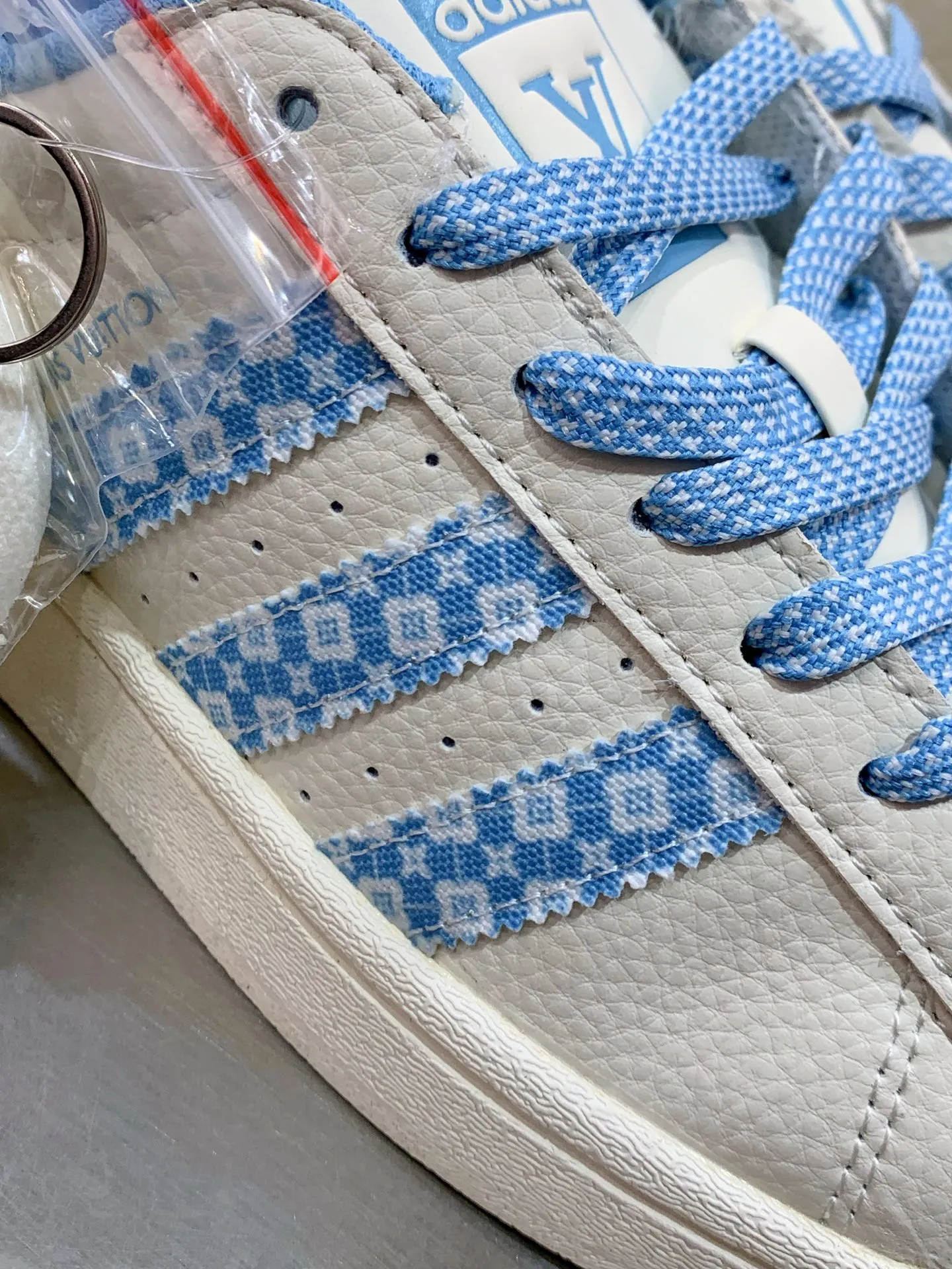 Adidas Originals Superstar Louis Vuitton White Blue Replica Shoes WrinkleFree 552